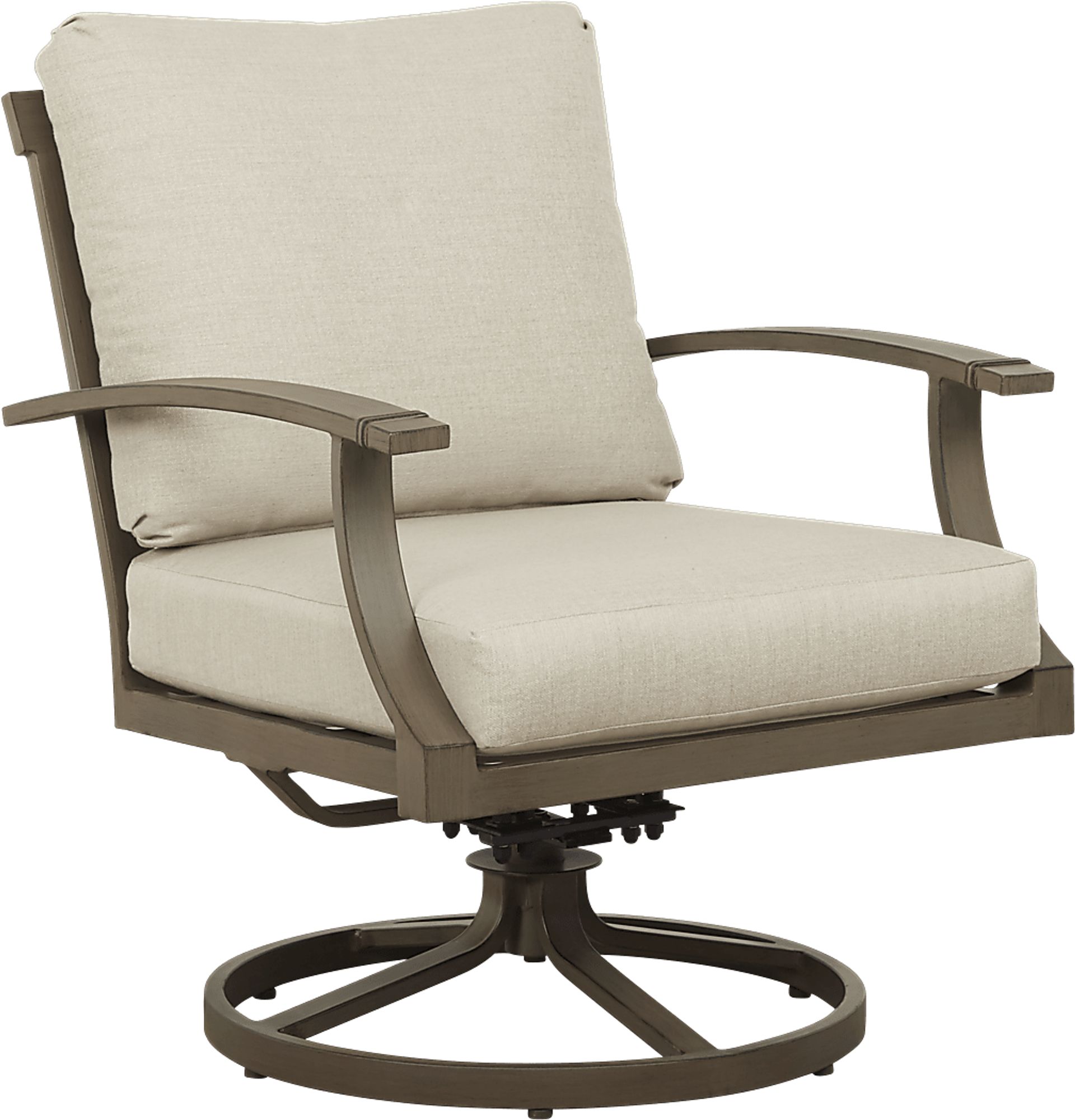 Waterfront Bronze Outdoor Swivel Rocker Lounge Chair - Image 1