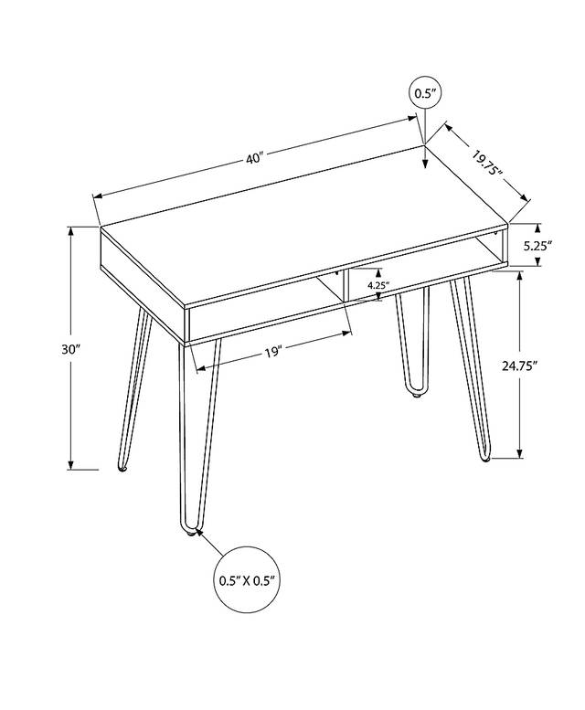Waterpine Taupe Desk - Thumbnail - Image 5