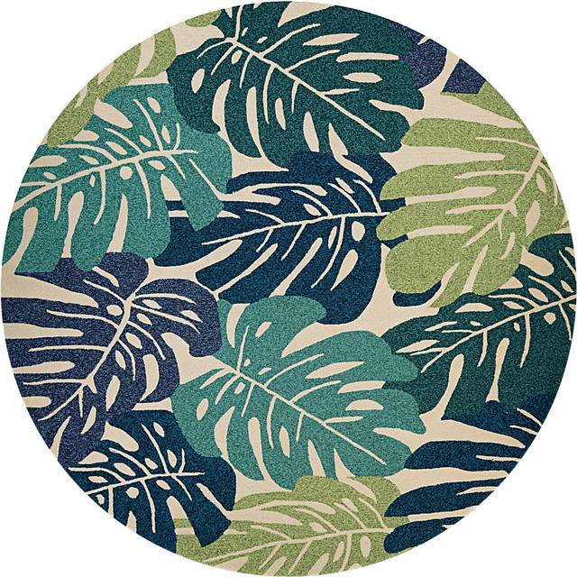 Waterside Wade Green 7'10 Indoor/Outdoor Round Rug - Thumbnail - Image 1