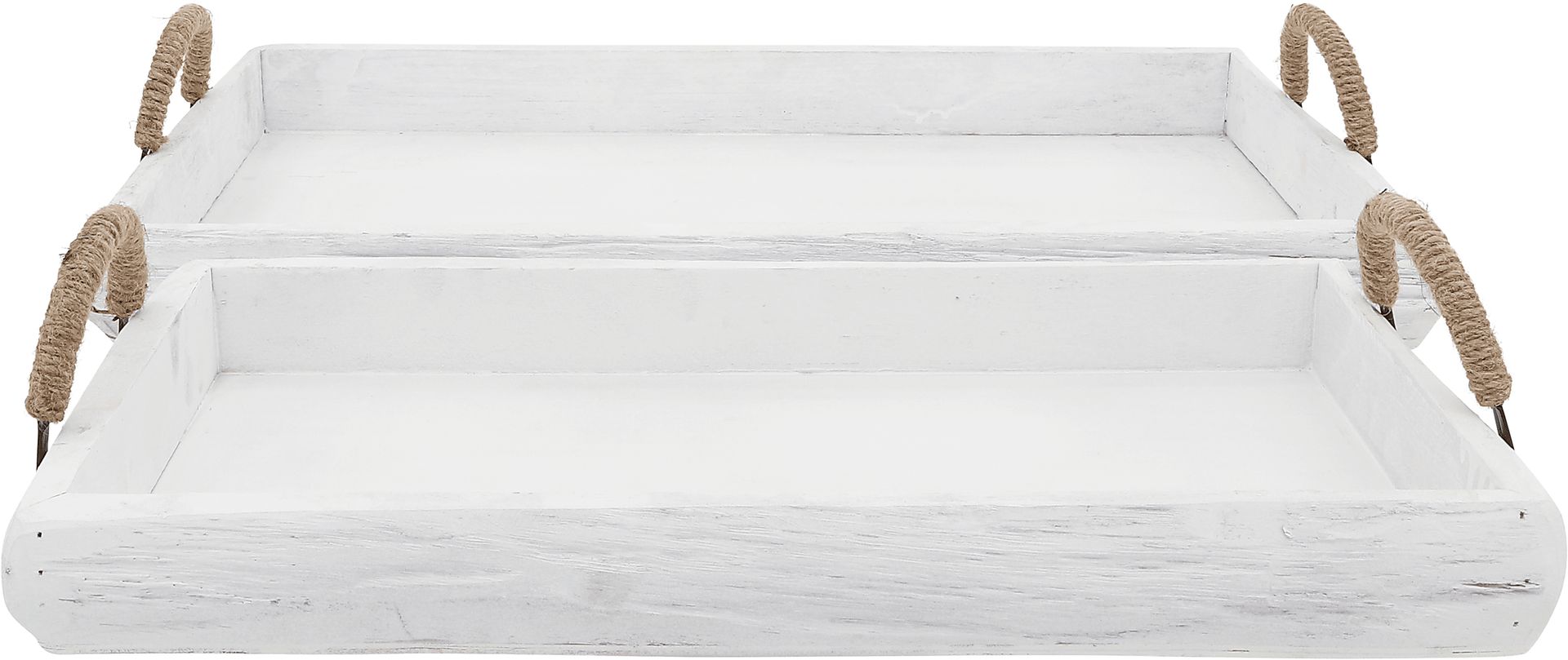 Watersilk White Tray, Set of 2 - Image 3