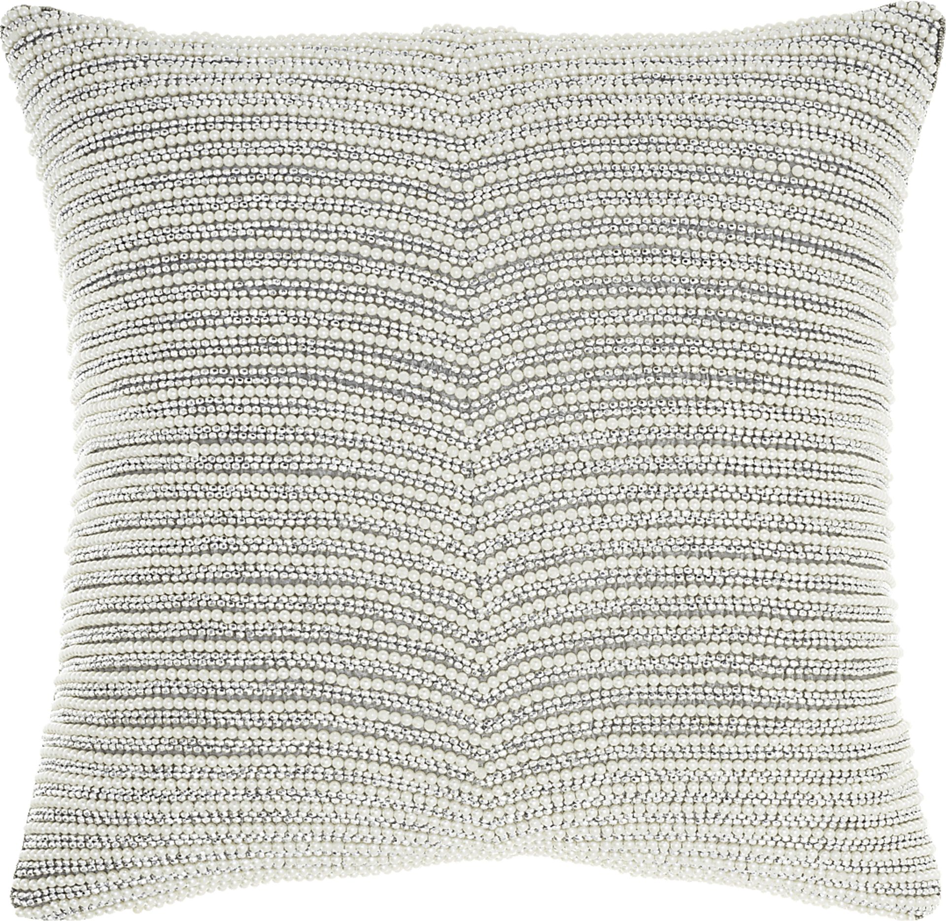 Watersong Ivory/Silver Accent Pillow - Image 1