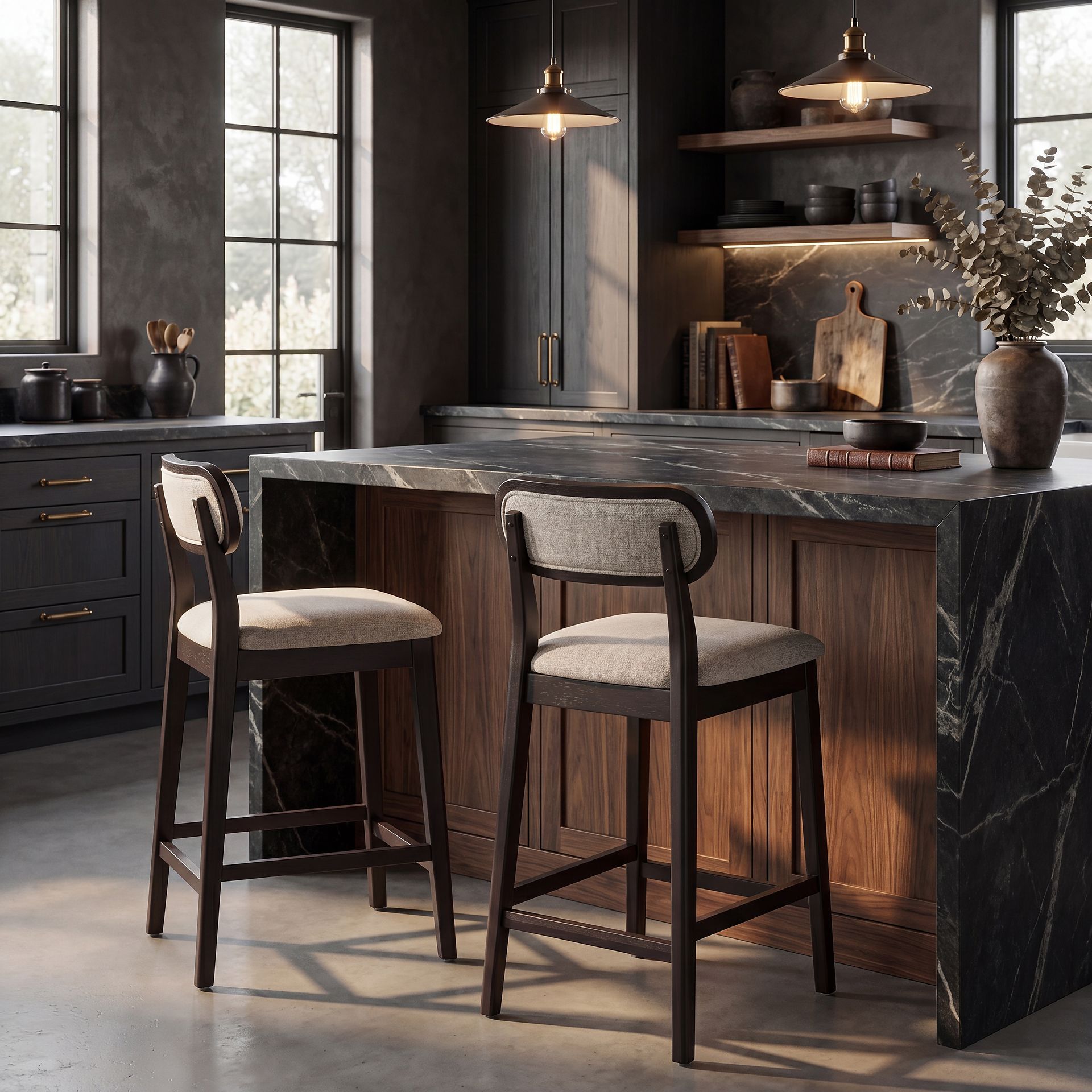 Watertown Black Upholstered Counter Height Stool - Image 5