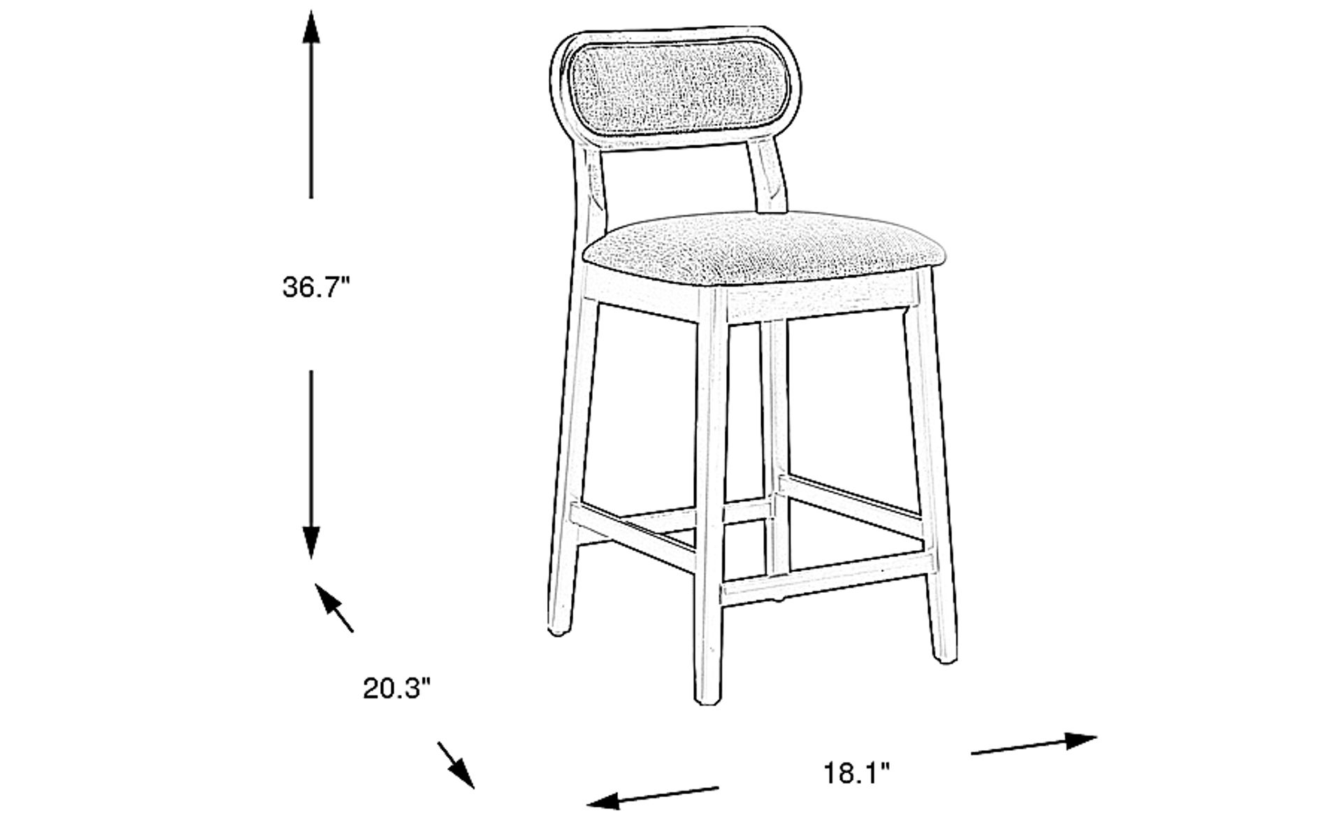 Dimension Image. Please refer to the Dimension Tab on this page for dimension details.