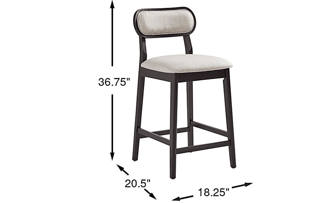 Watertown Black Upholstered Counter Height Stool