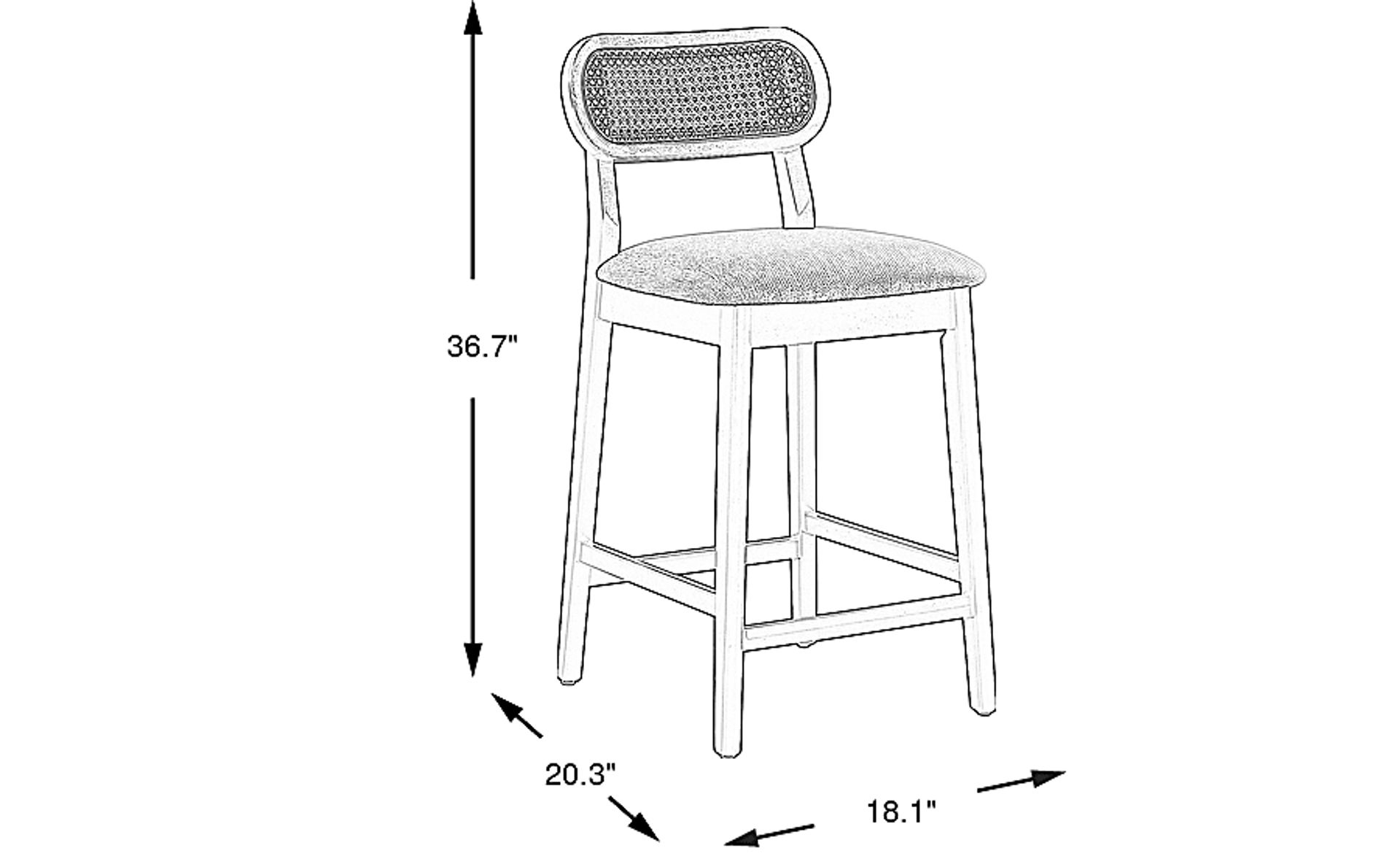 Dimension Image. Please refer to the Dimension Tab on this page for dimension details.