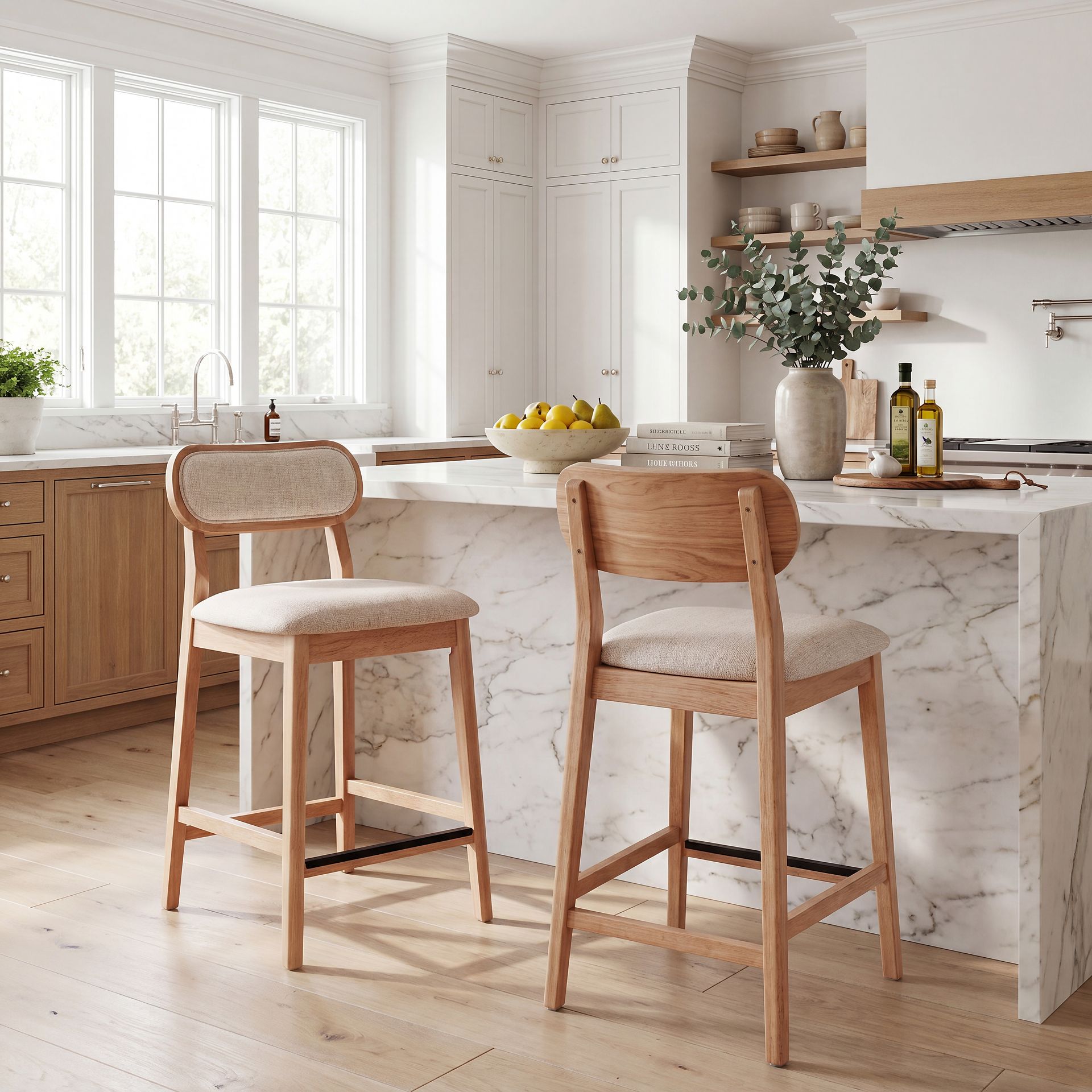Watertown Natural 5 Pc Round Counter Height Dining Room with Upholstered Stools - Image 7