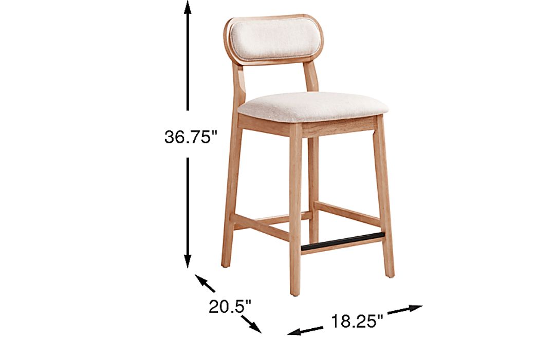 Watertown Natural Upholstered Counter Height Stool