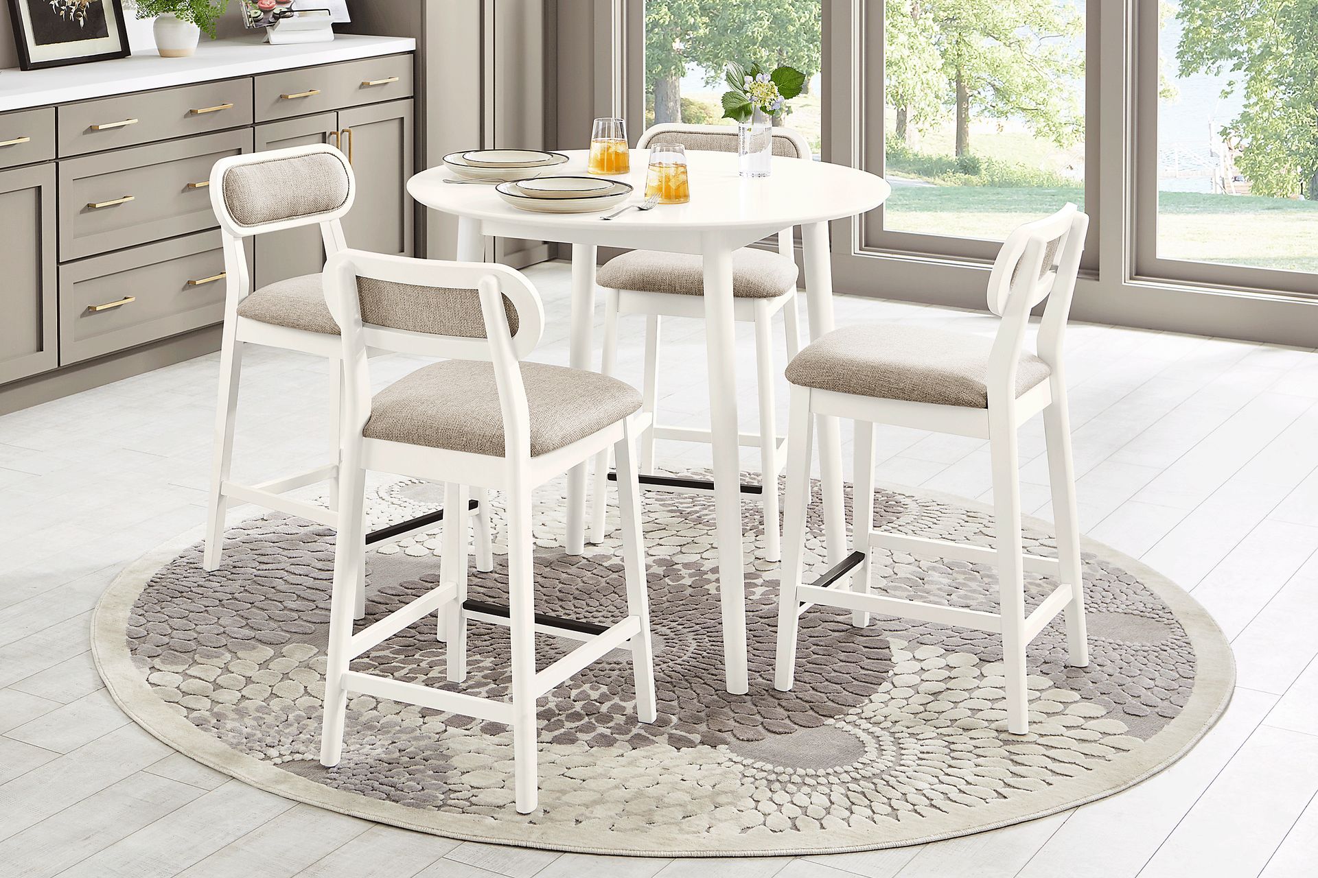 Watertown White Round Counter Height Dining Table - Image 2
