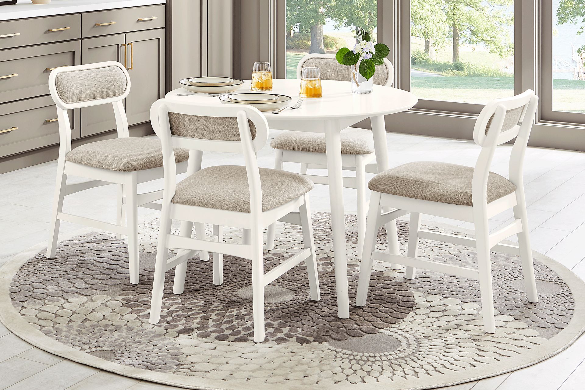 Watertown White 5 Pc Round Dining Room - Image 1