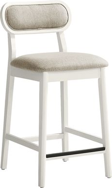 Watertown White Upholstered Counter Height Stool