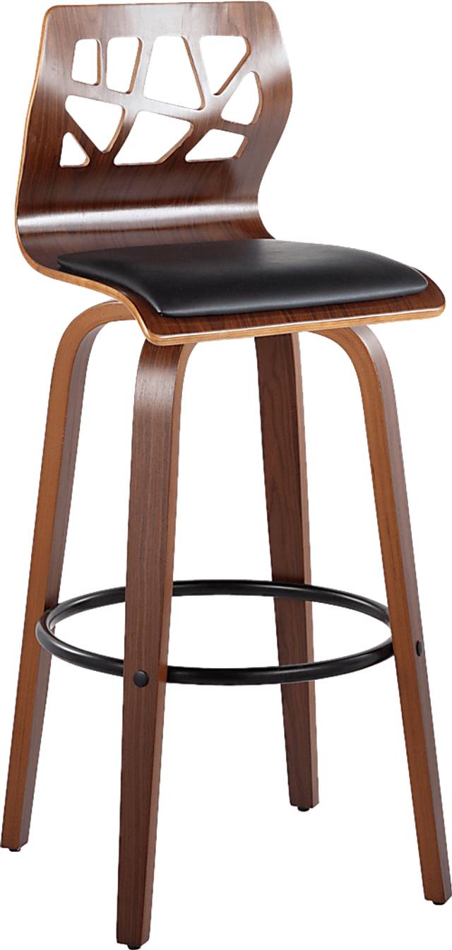 Watsonia Black Swivel Barstool, Set of 2 - Thumbnail - Image 4