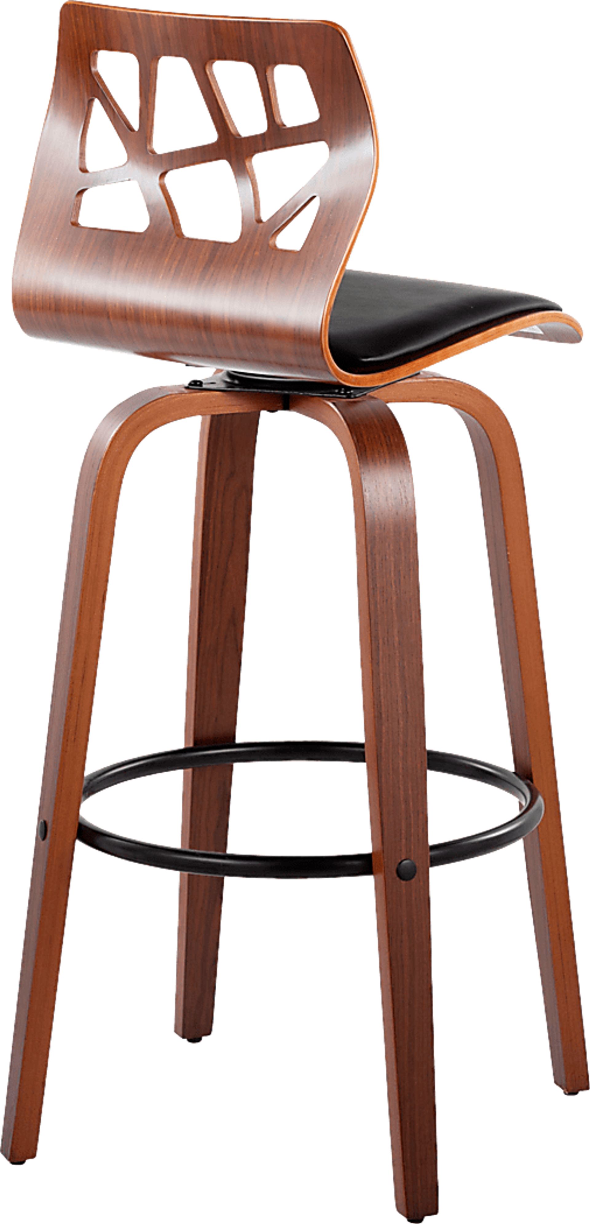 Watsonia Black Swivel Barstool, Set of 2 - Image 6