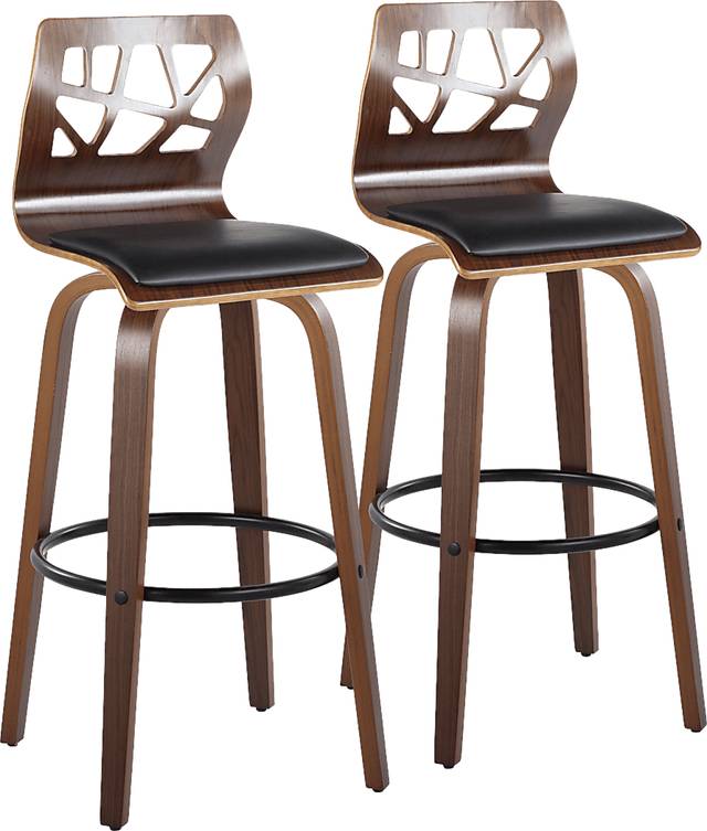 Watsonia Black Swivel Barstool, Set of 2 - Thumbnail - Image 1