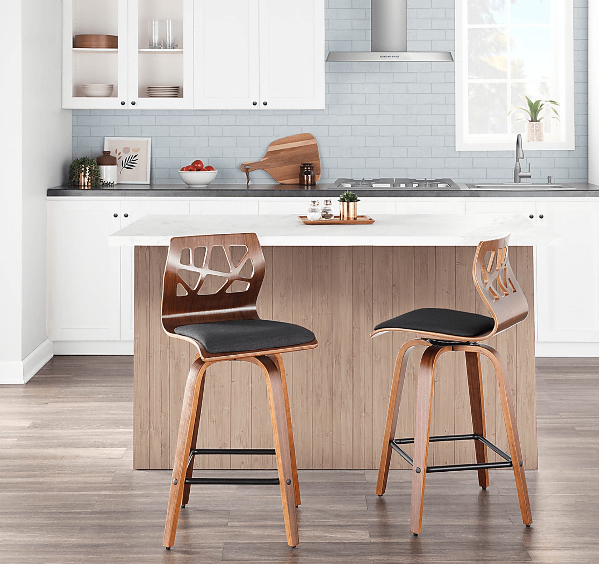 Watsonia Charcoal Counter Height Stool, Set of 2 - Image 3