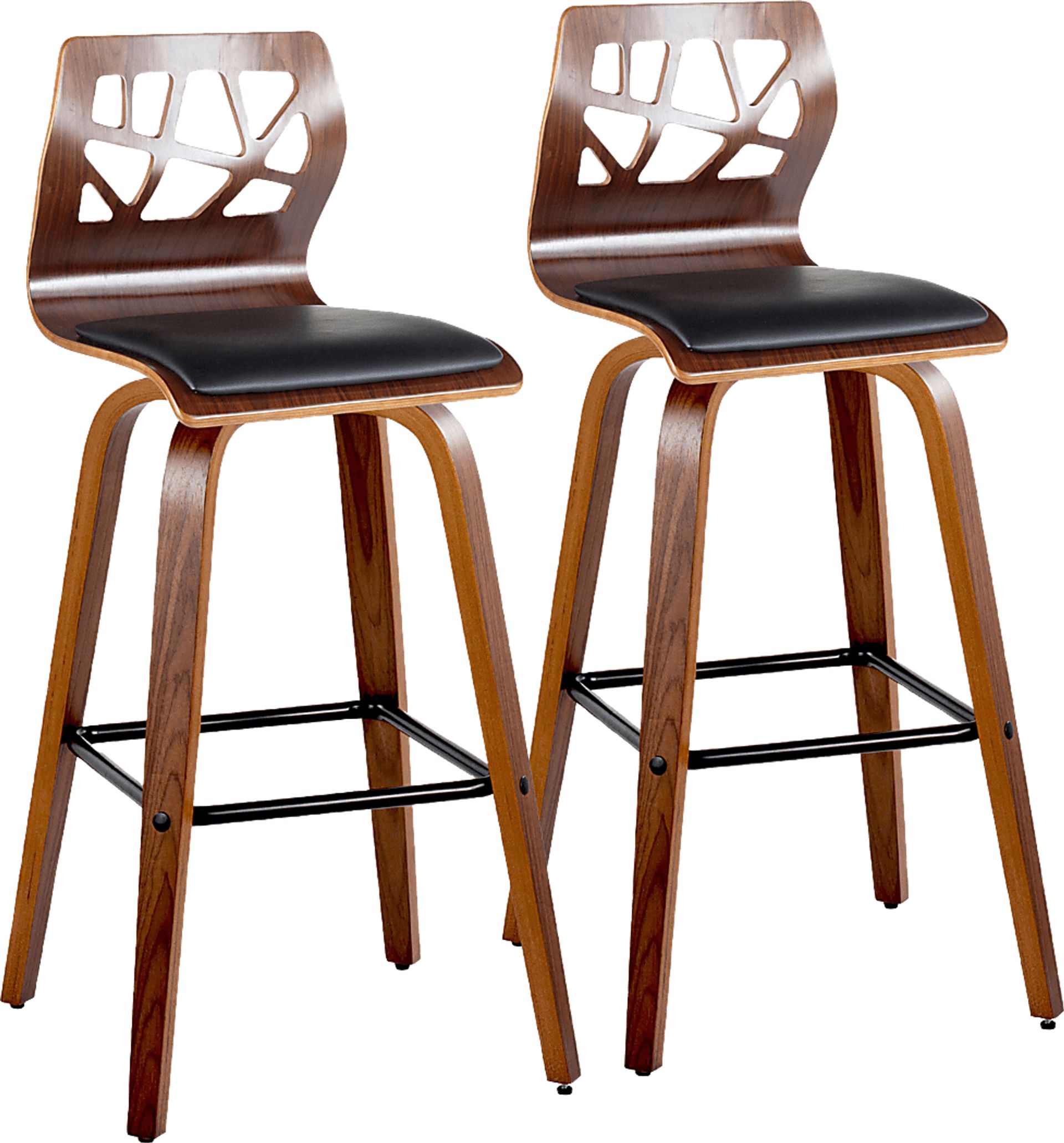 Watsonia II Black Swivel Barstool, Set of 2 - Image 1