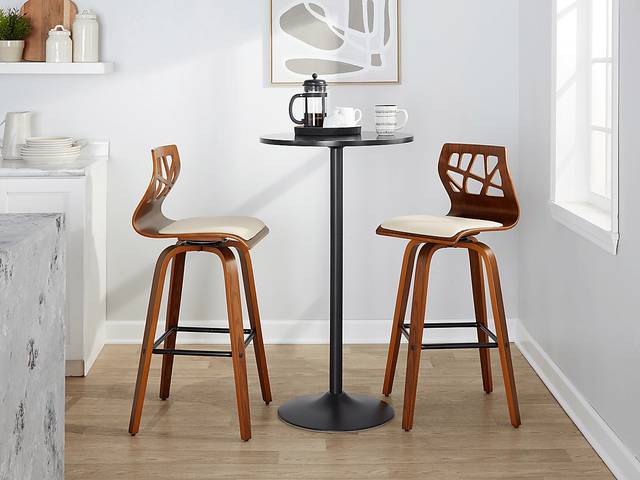 Watsonia II Cream Swivel Barstool, Set of 2 - Thumbnail - Image 2
