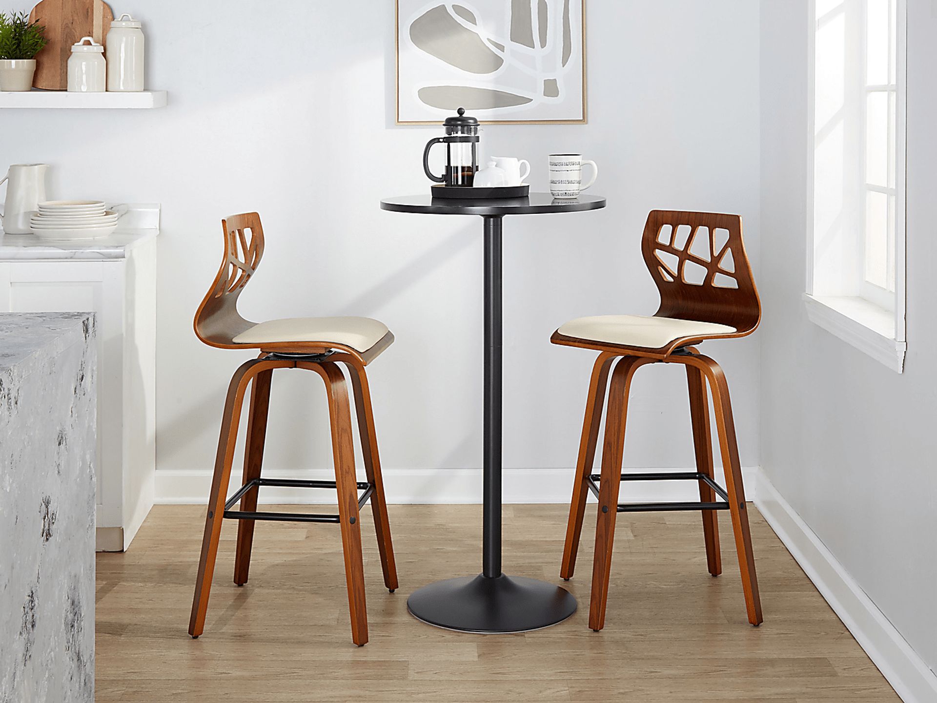 Watsonia II Cream Swivel Barstool, Set of 2 - Image 2