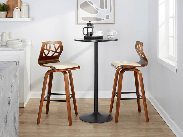 Watsonia II Cream Swivel Barstool, Set of 2 - Thumbnail - Image 3