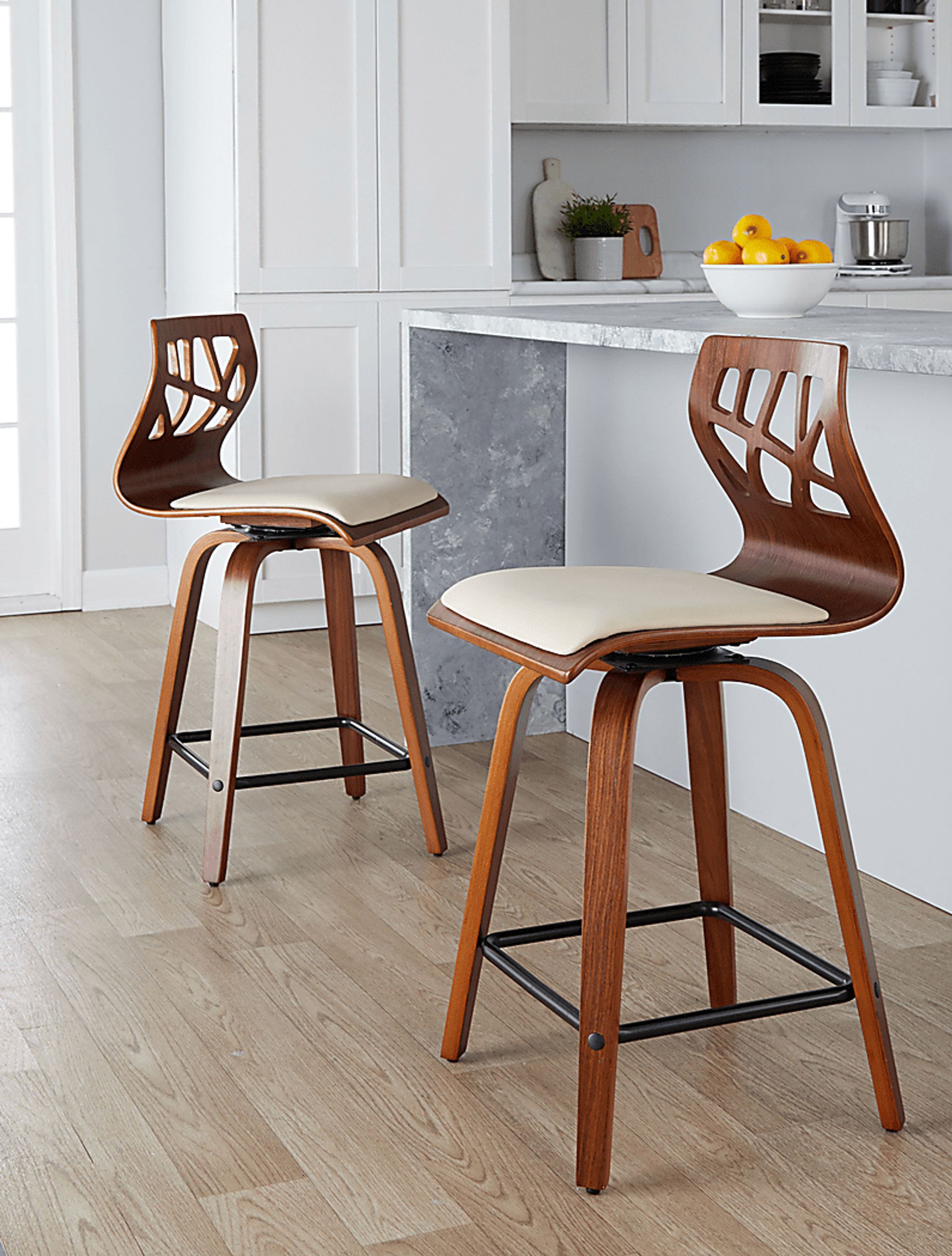 Watsonia II Cream Swivel Counter Height Stool, Set of 2 - Image 5