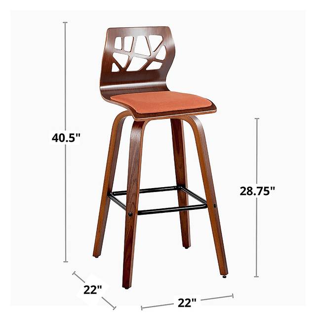 Watsonia II Orange Swivel Barstool, Set of 2 - Thumbnail - Image 12
