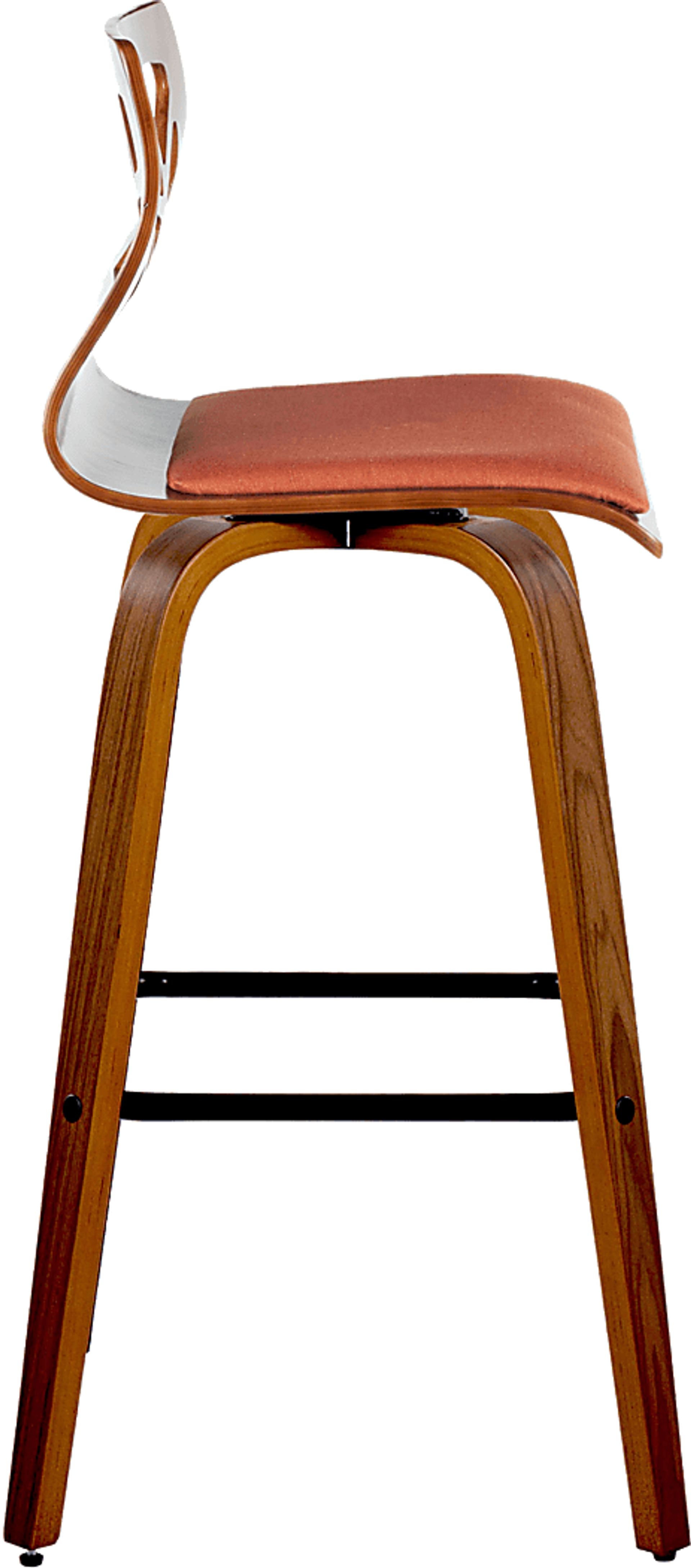 Watsonia II Orange Swivel Barstool, Set of 2 - Image 7