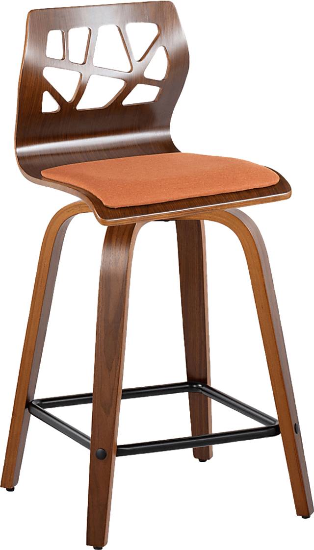 Watsonia II Orange Swivel Counter Height Stool, Set of 2 - Thumbnail - Image 6