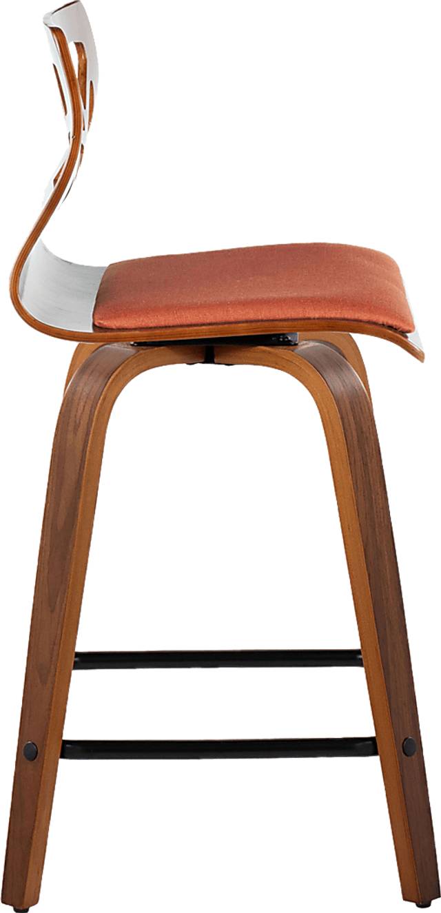 Watsonia II Orange Swivel Counter Height Stool, Set of 2 - Thumbnail - Image 7