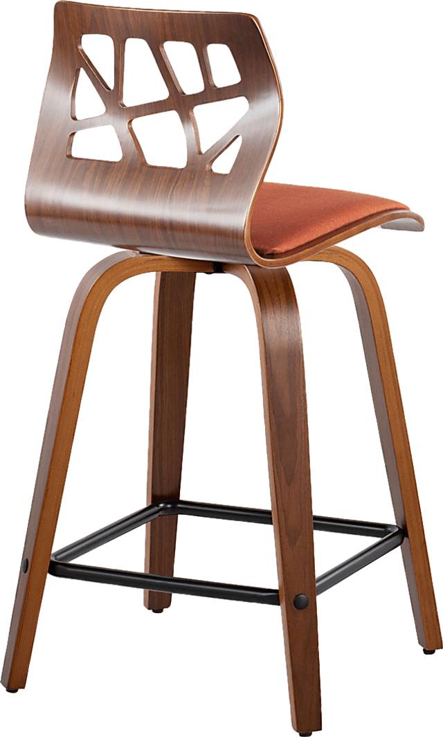 Watsonia II Orange Swivel Counter Height Stool, Set of 2 - Thumbnail - Image 8