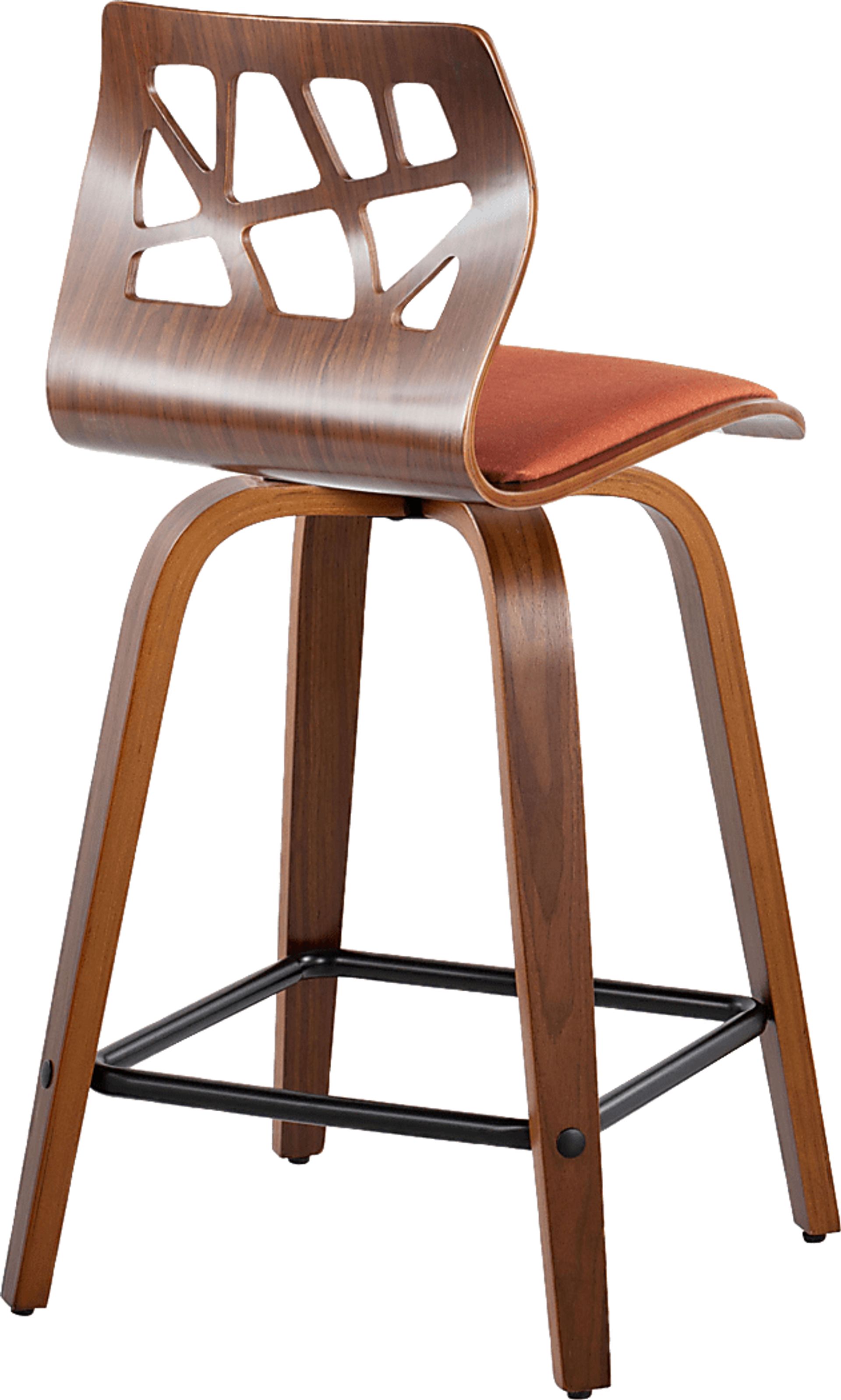 Watsonia II Orange Swivel Counter Height Stool, Set of 2 - Image 8