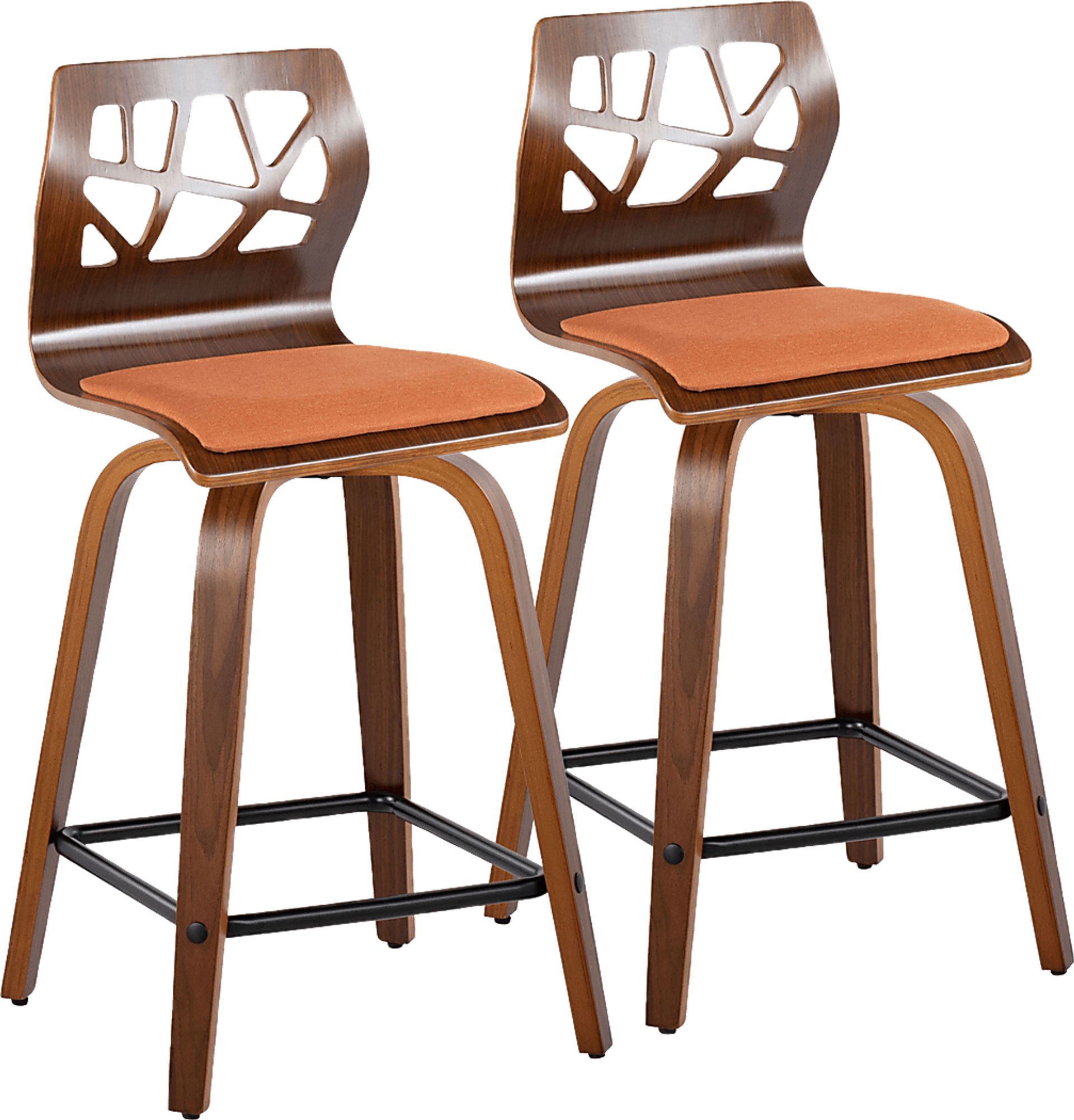 Watsonia II Orange Swivel Counter Height Stool, Set of 2 - Image 1