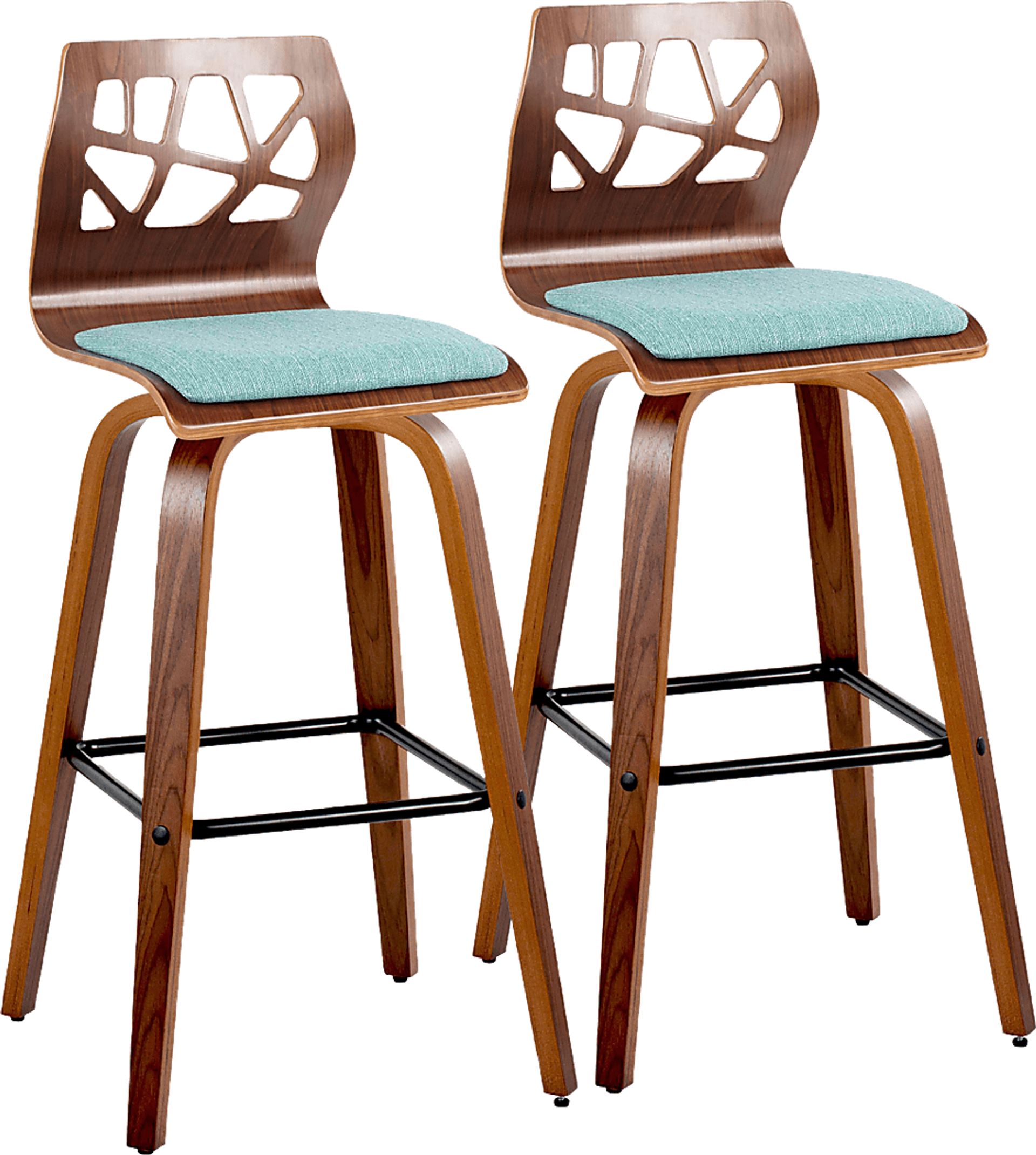 Watsonia II Teal Swivel Barstool, Set of 2 - Image 1