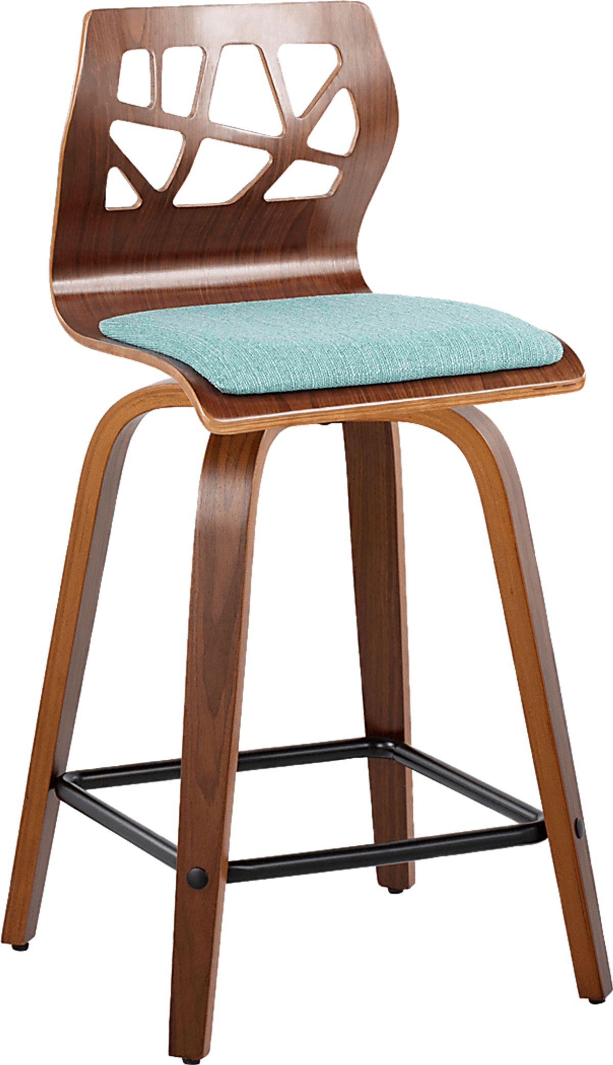 Watsonia II Walnut Dark Wood Teal Blue,Green Polyester Fabric