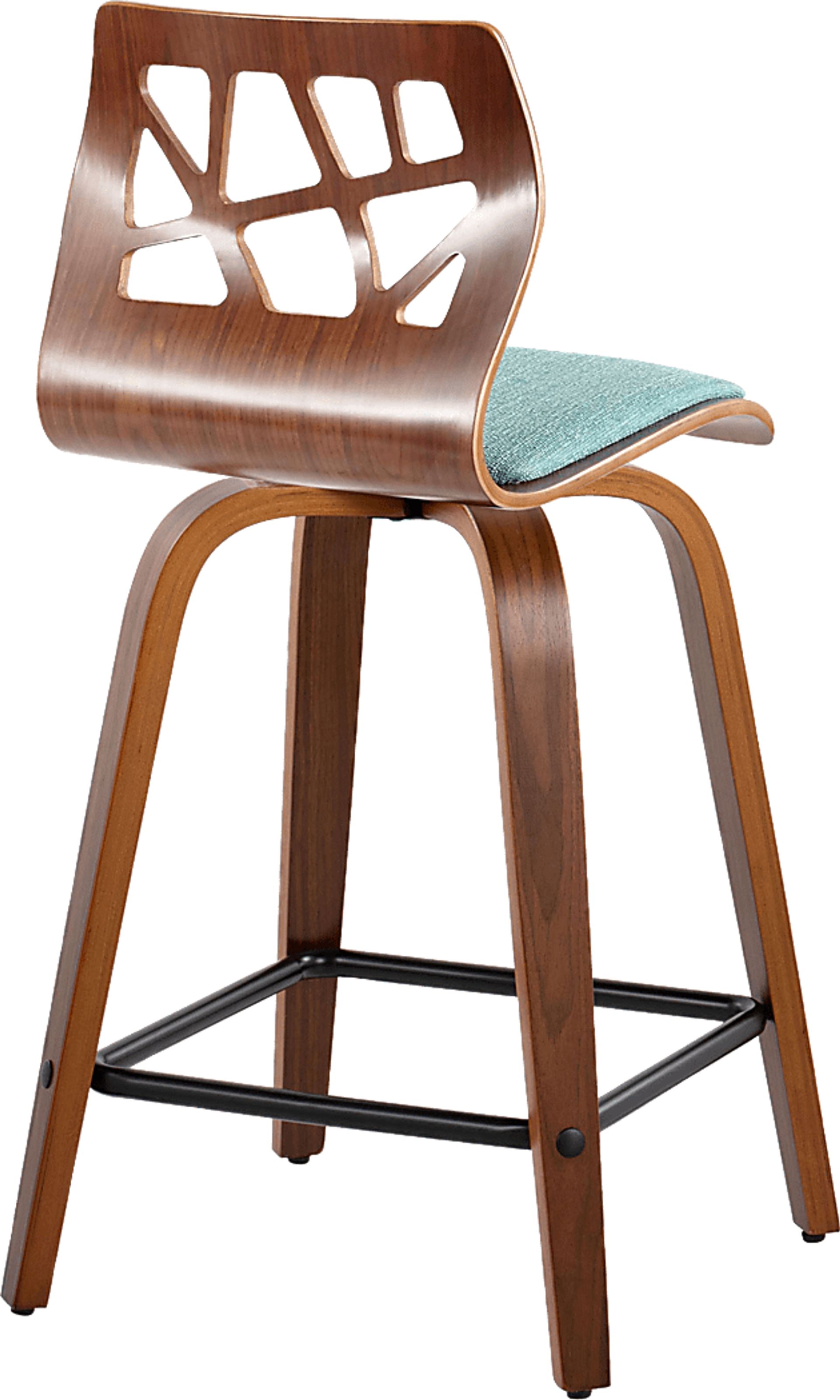 Watsonia II Teal Swivel Counter Height Stool, Set of 2 - Image 8