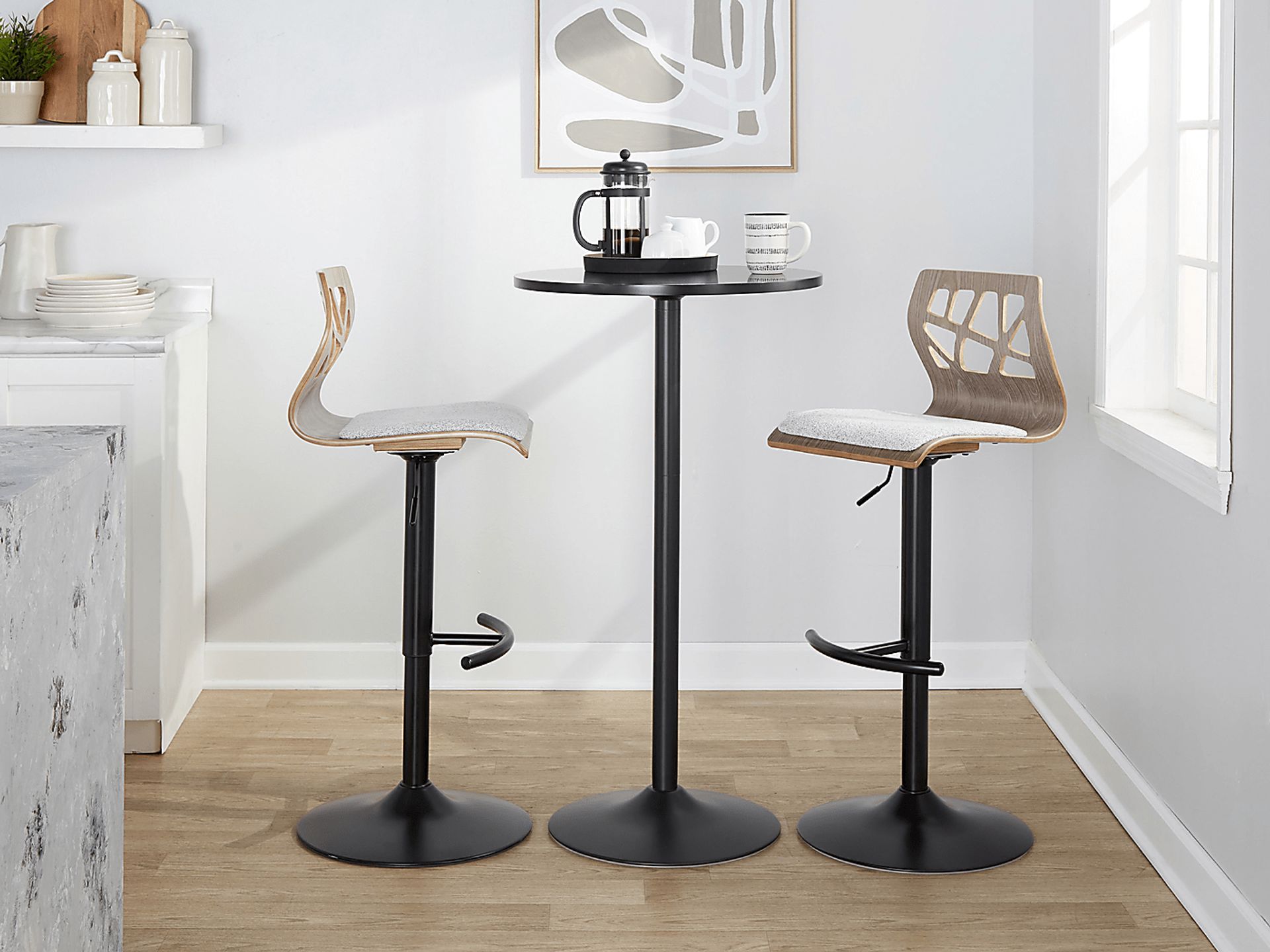 Watsonia III Gray Adjustable Barstool, Set of 2 - Image 2