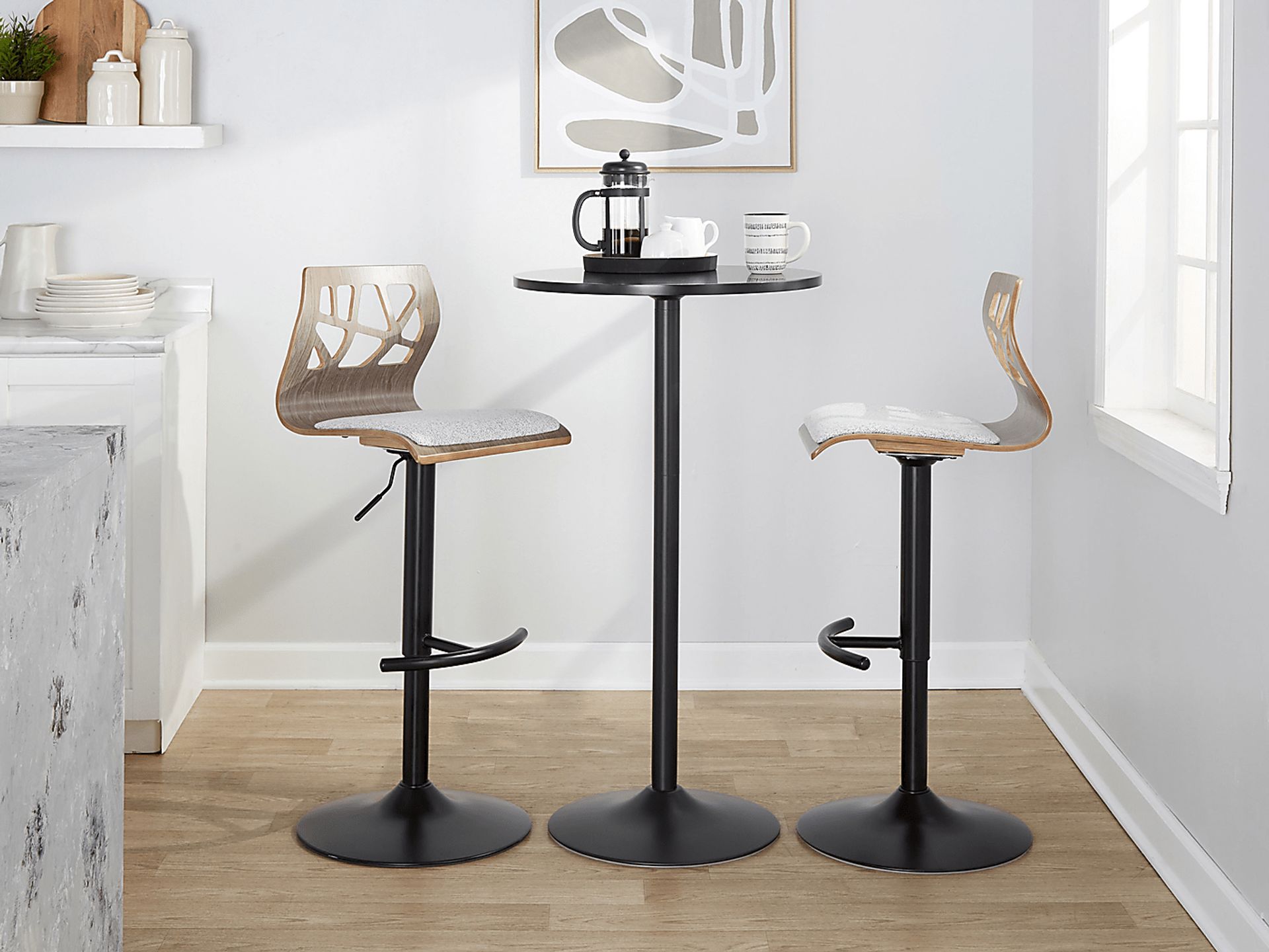 Watsonia III Gray Adjustable Barstool, Set of 2 - Image 3
