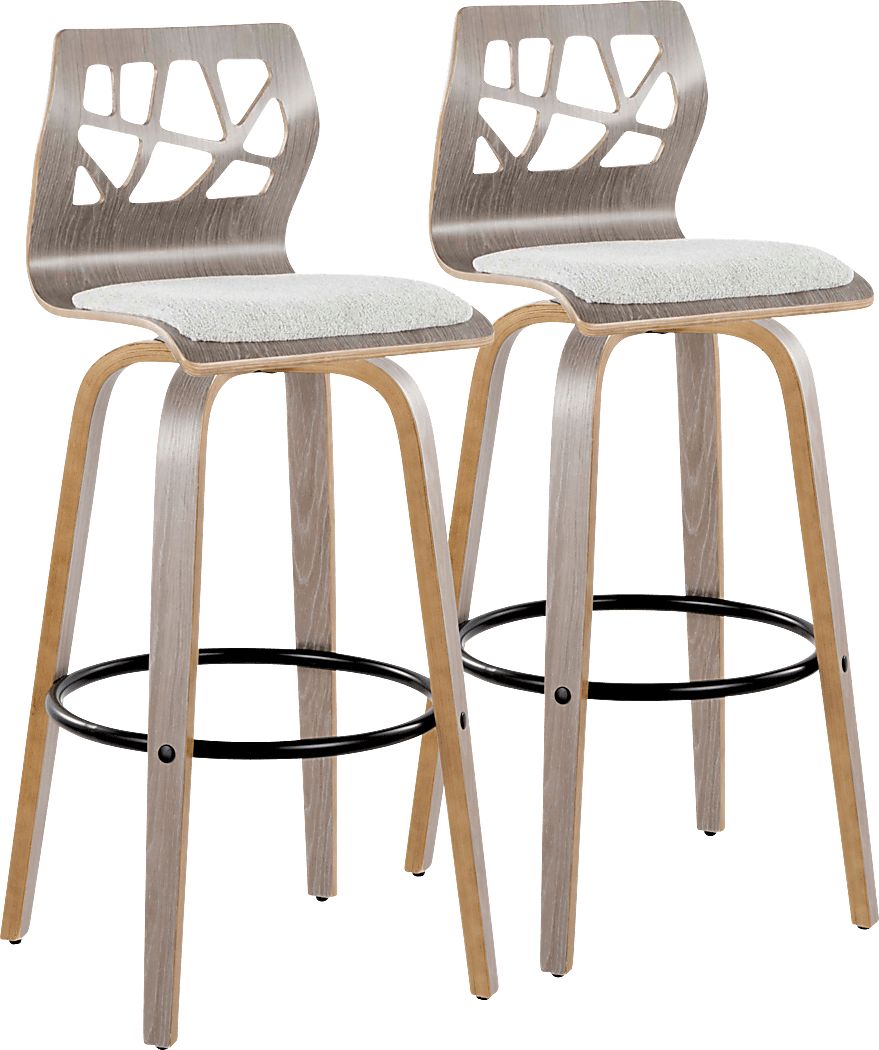 Watsonia III Light Gray Swivel Barstool, Set of 2