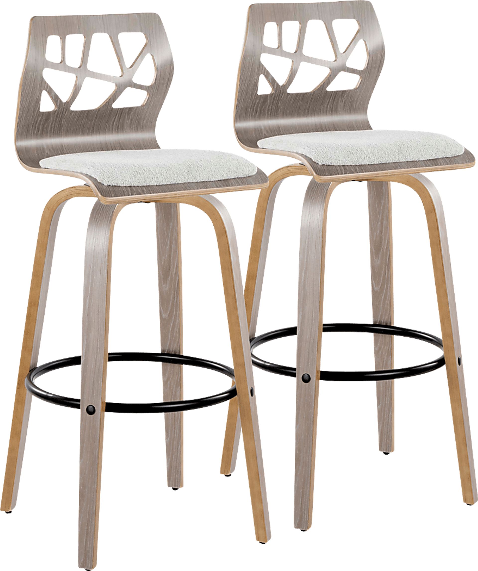 Watsonia III Light Gray Swivel Barstool, Set of 2 - Image 1