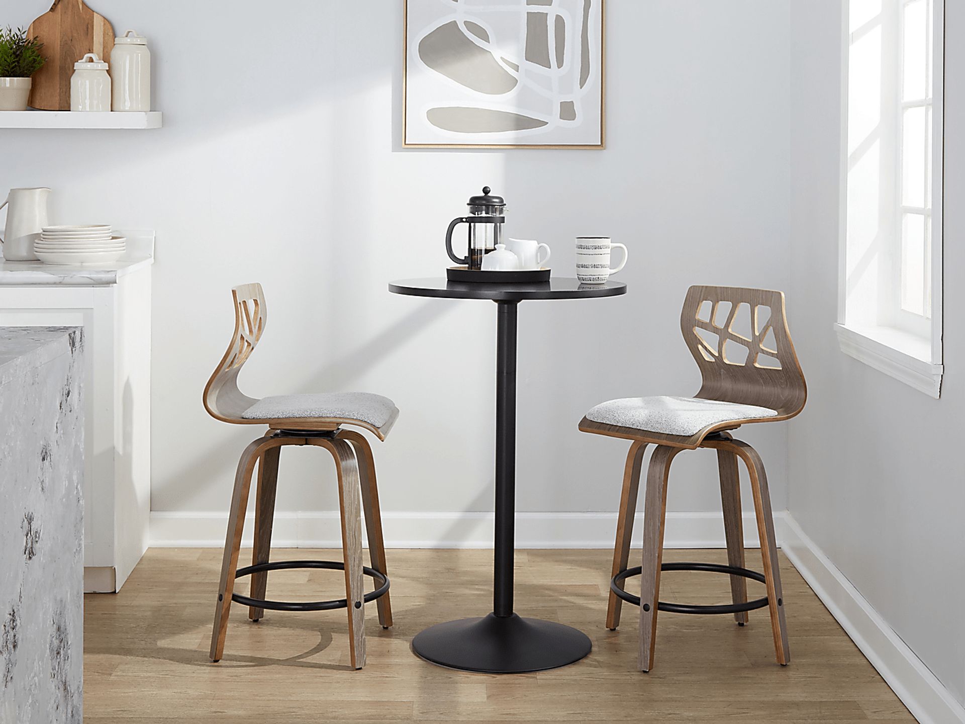 Watsonia III Light Gray Swivel Counter Height Stool, Set of 2 - Image 9
