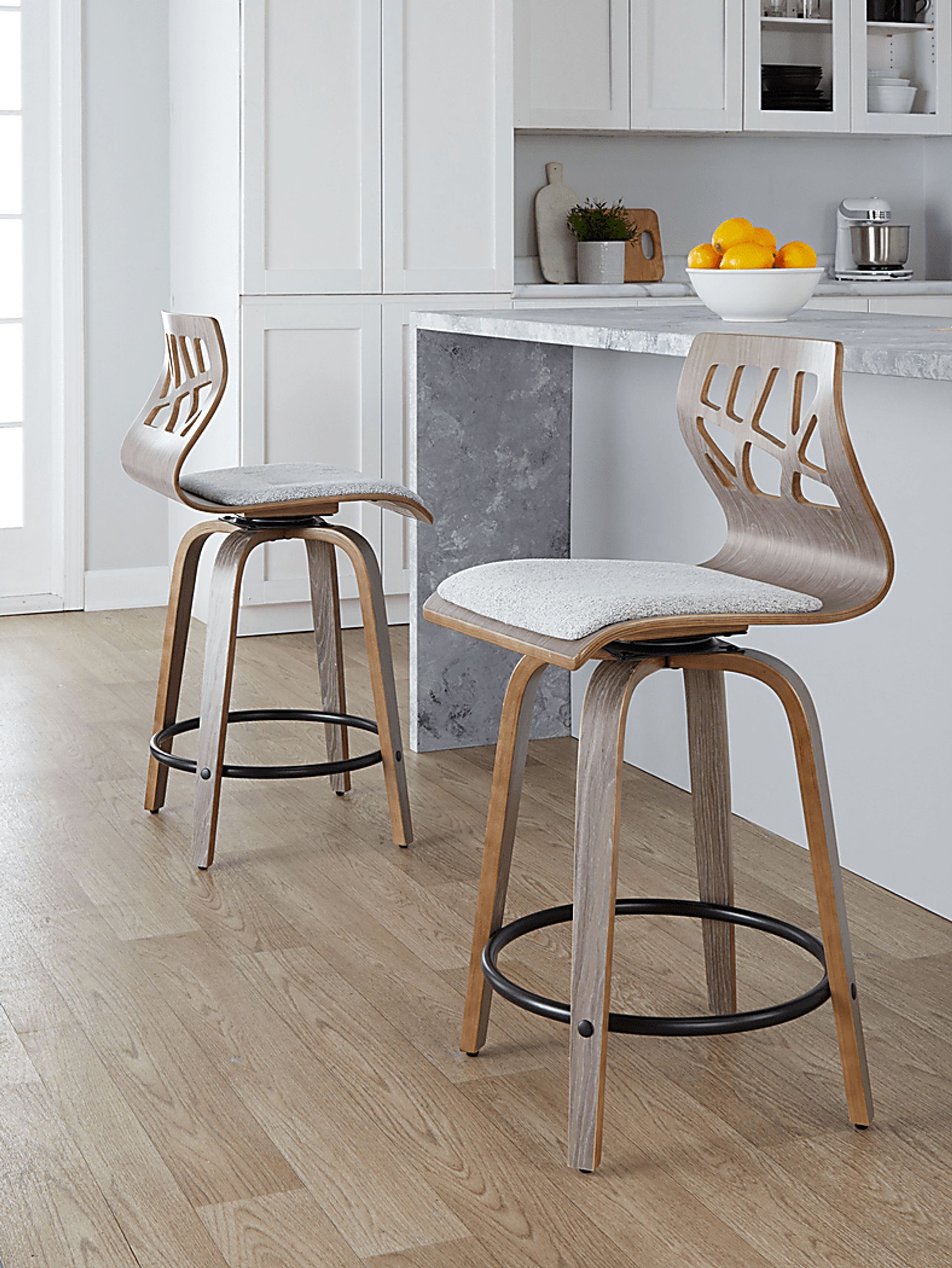 Watsonia III Light Gray Swivel Counter Height Stool, Set of 2 - Image 10