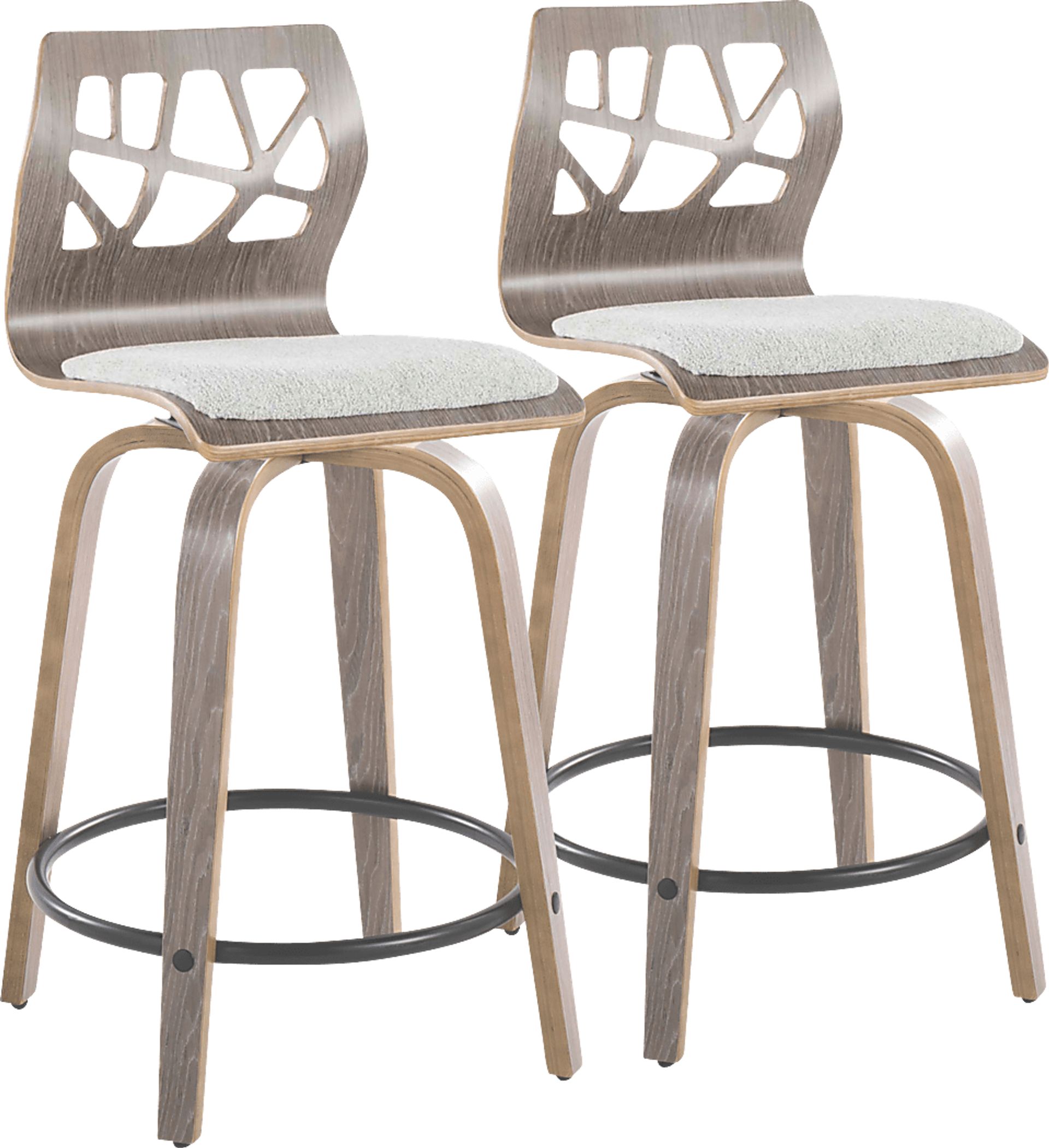 Watsonia III Light Gray Swivel Counter Height Stool, Set of 2 - Image 1