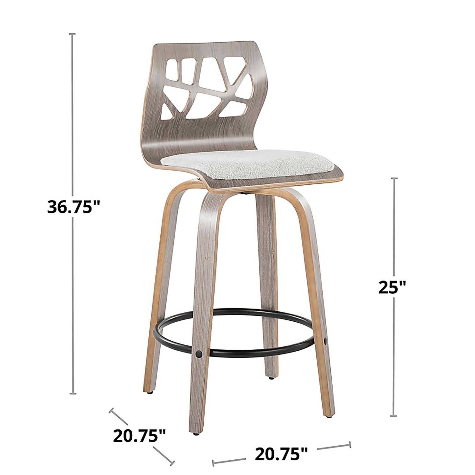 Watsonia III Light Gray Swivel Counter Height Stool, Set of 2 - Image 12