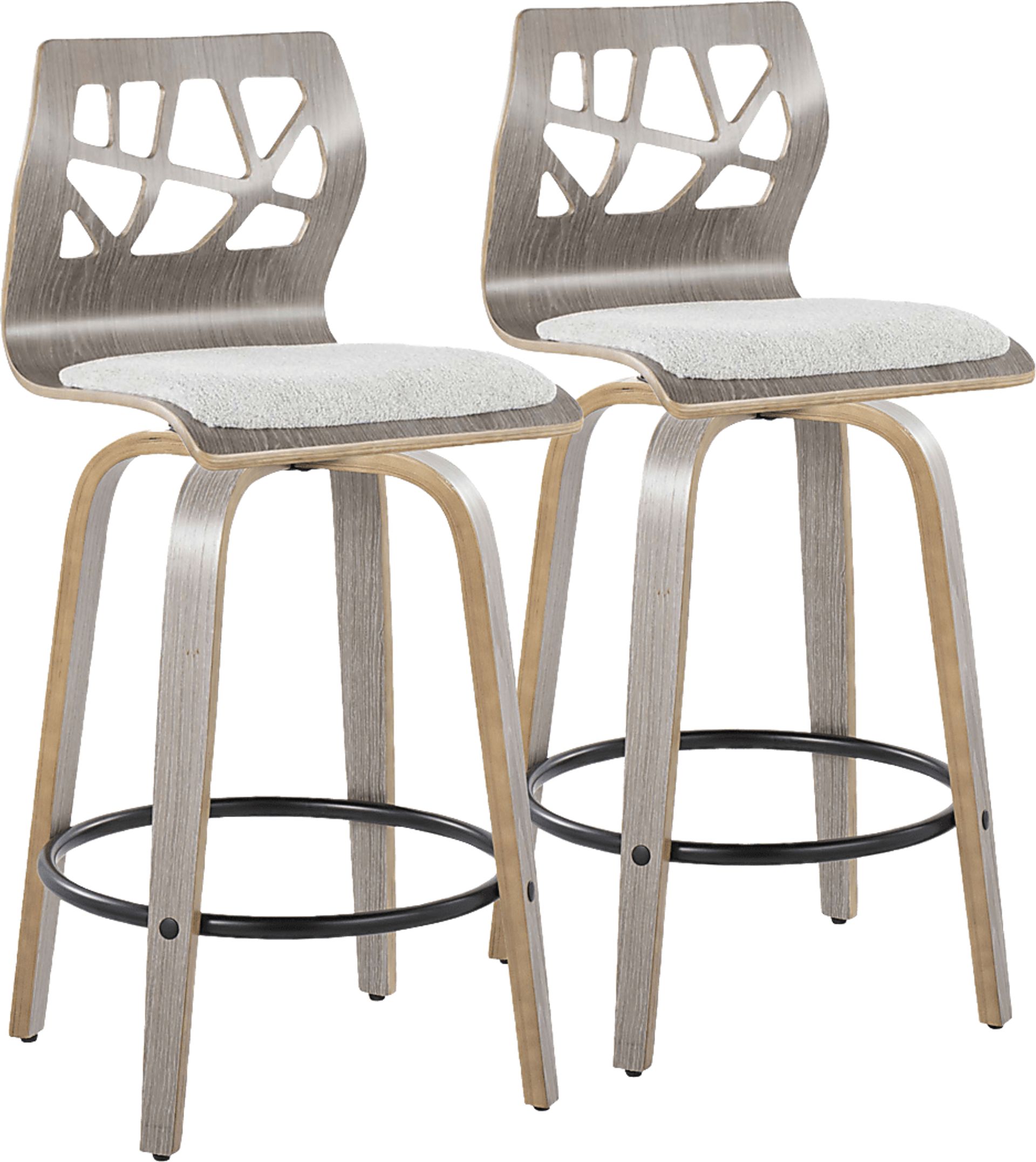 Watsonia III Light Gray Swivel Counter Height Stool, Set of 2 - Image 1