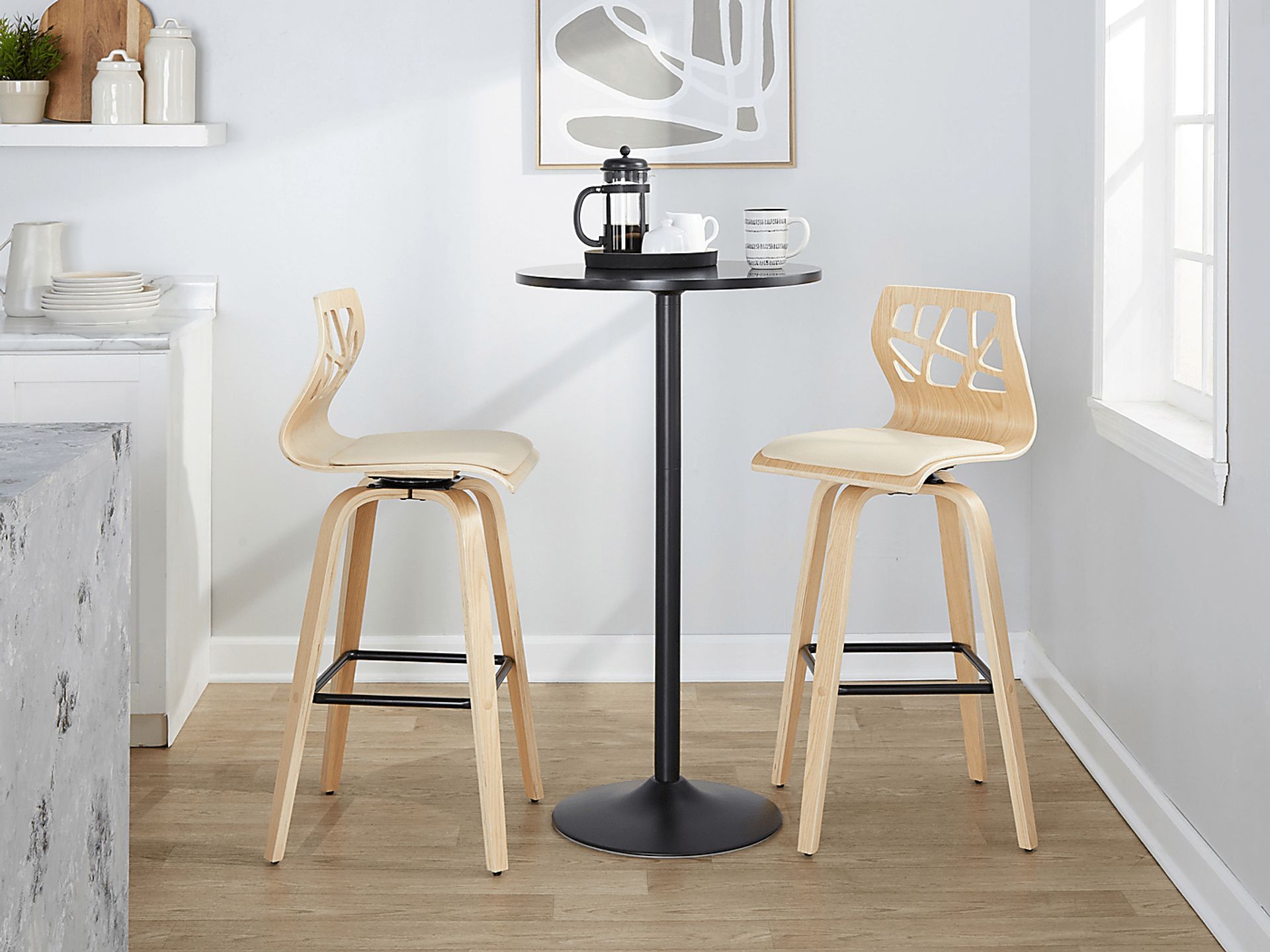 Watsonia III Natural Swivel Barstool, Set of 2 - Image 2