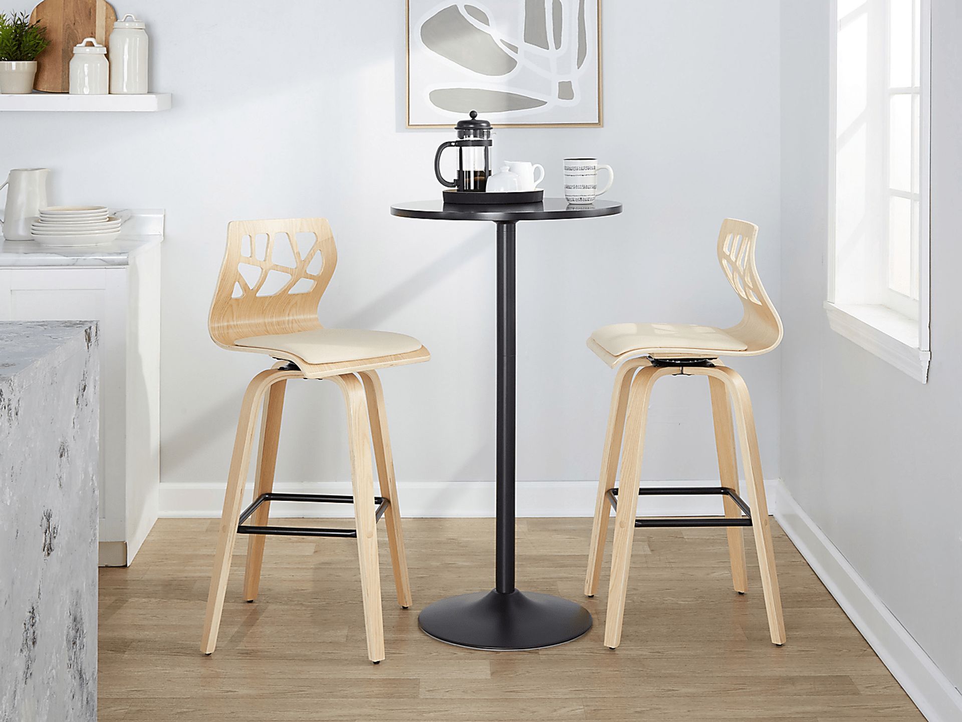 Watsonia III Natural Swivel Barstool, Set of 2 - Image 3