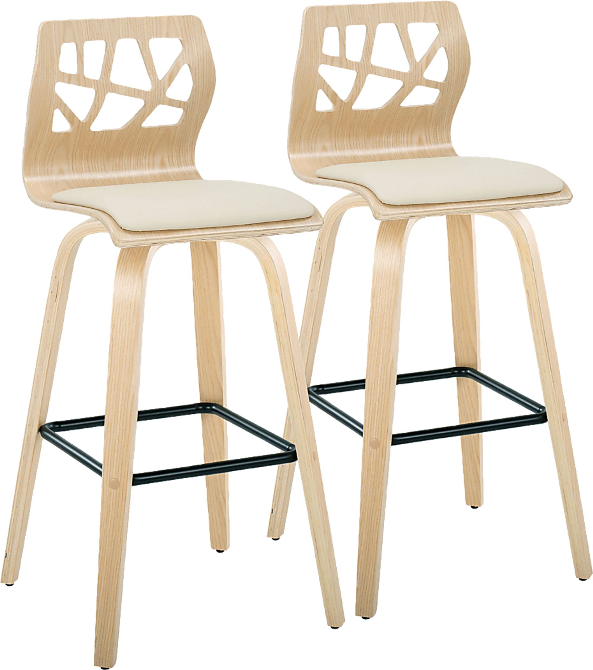 Watsonia III Natural Swivel Barstool, Set of 2 - Image 1