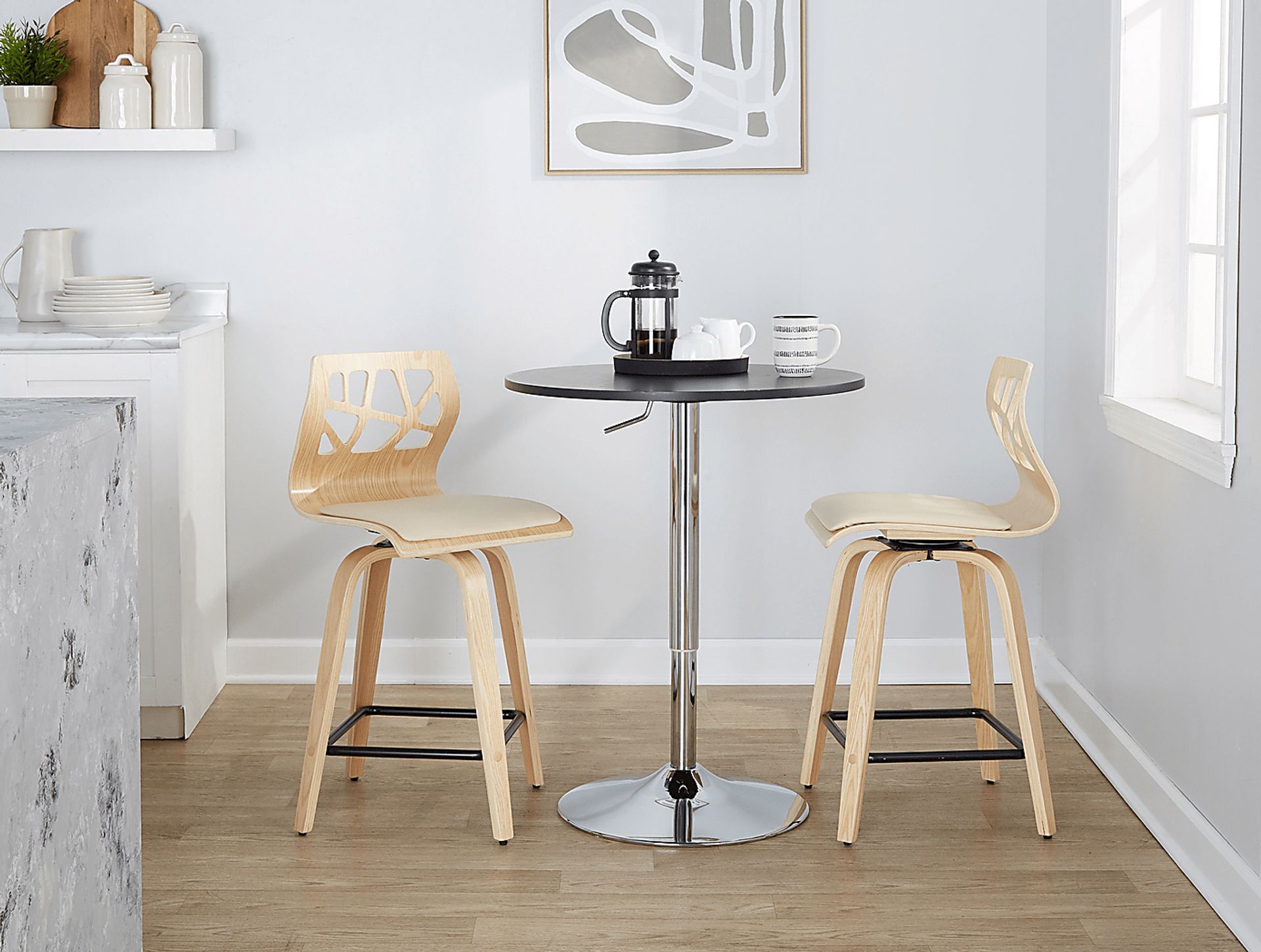 Watsonia III Natural Swivel Counter Height Stool, Set of 2 - Image 2