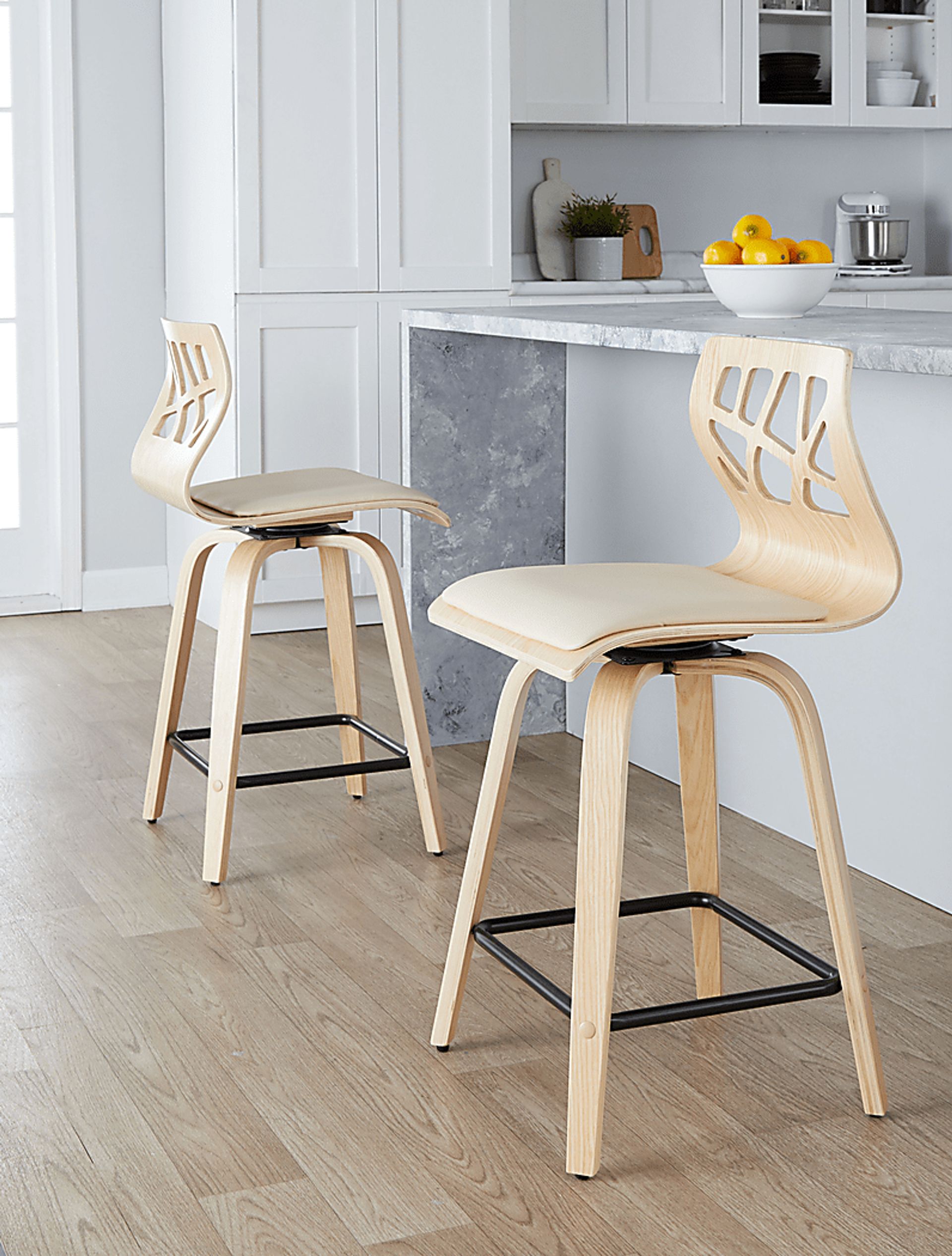 Watsonia III Natural Swivel Counter Height Stool, Set of 2 - Image 4