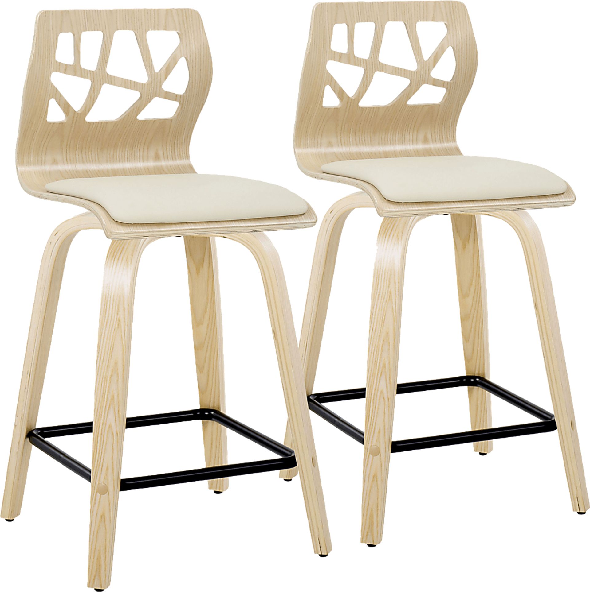 Watsonia III Natural Swivel Counter Height Stool, Set of 2 - Image 1