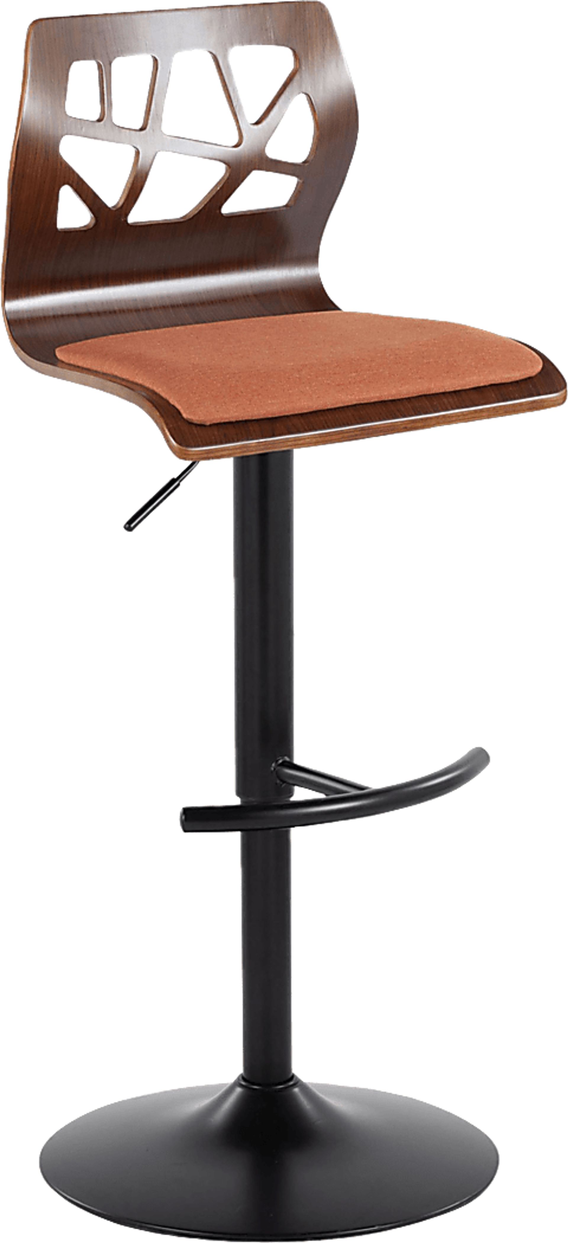 Watsonia IV Orange Adjustable Barstoool, Set of 2 - Image 6