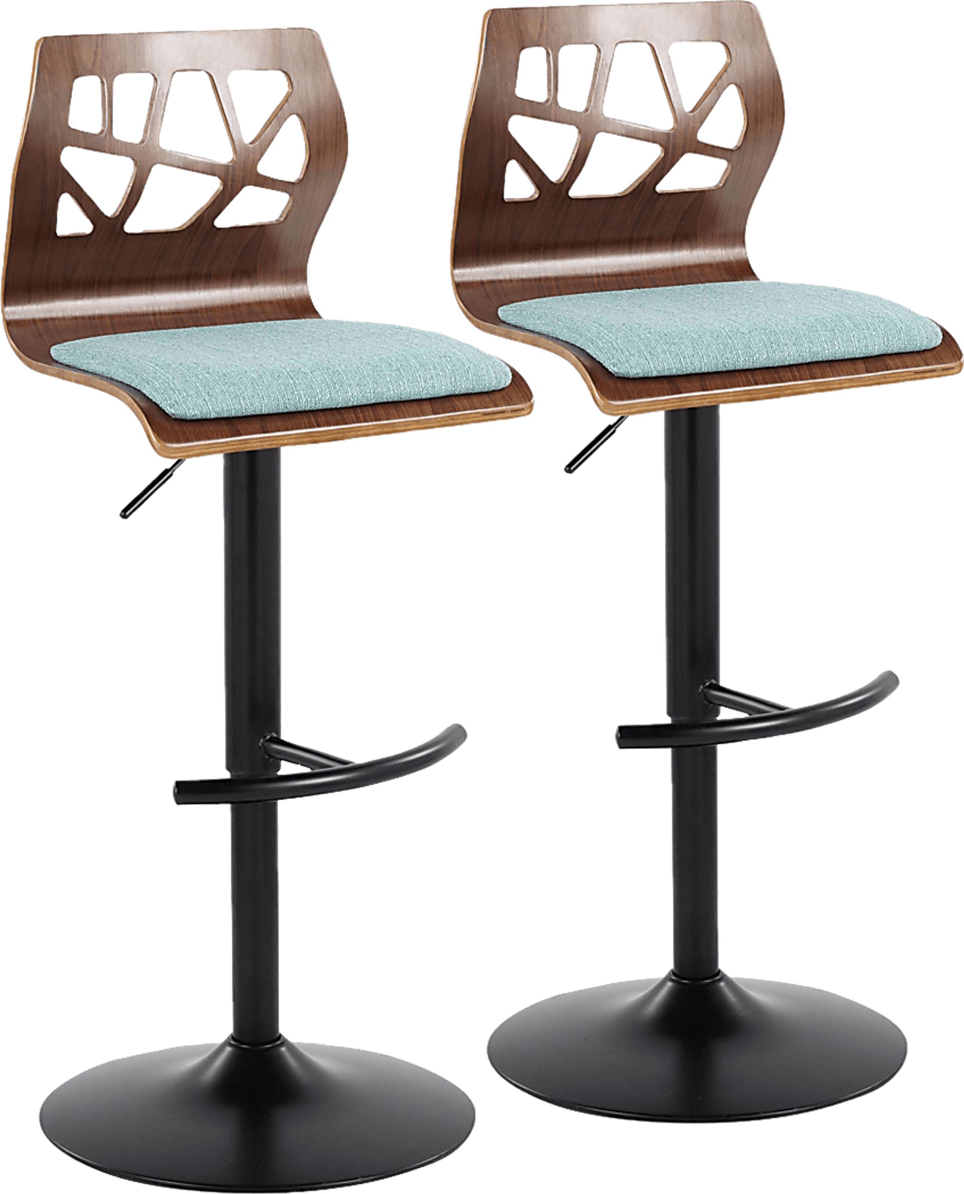 Watsonia IV Teal Adjustable Barstool, Set of 2 - Image 1